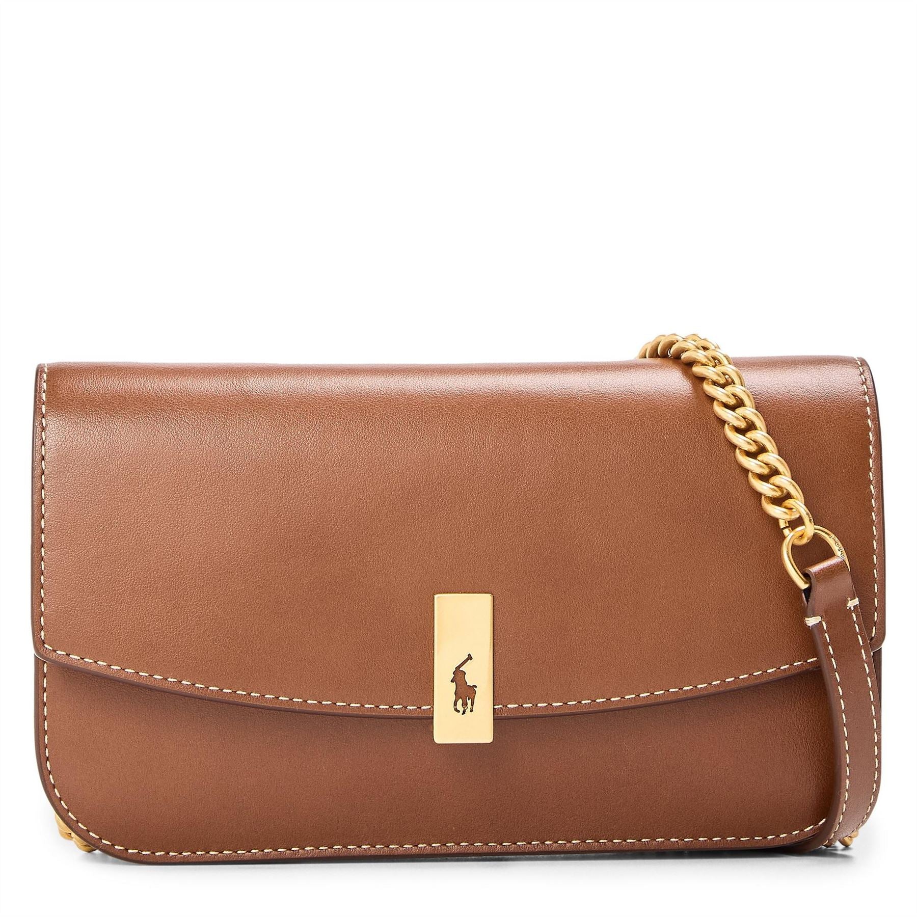 Polo Ralph Lauren Wallet on Chain with Gold Tone Hardware