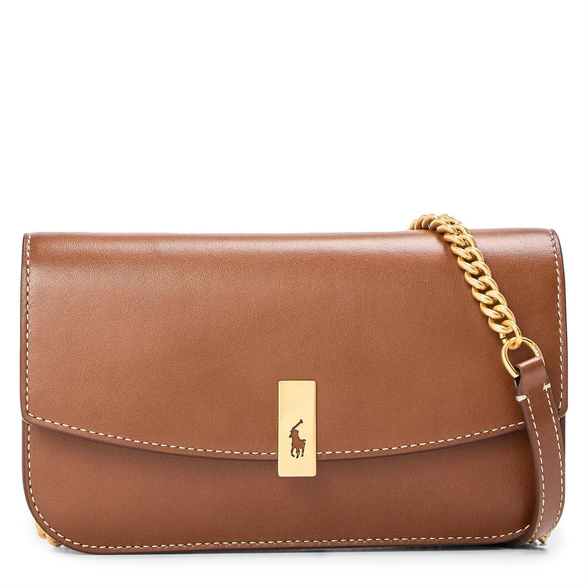 Polo Ralph Lauren Wallet on Chain with Gold Tone Hardware