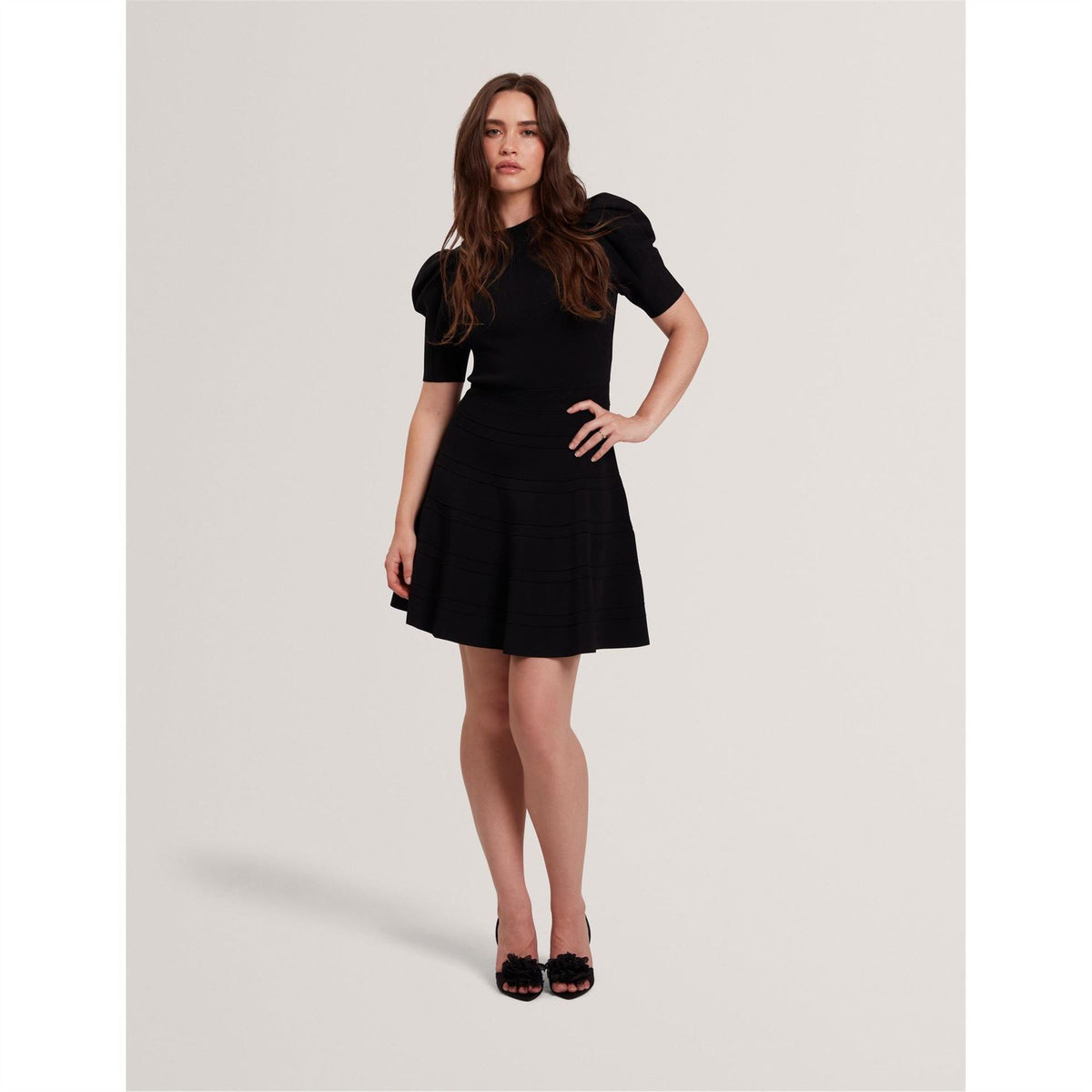 Ted Baker Knit Crew Neck Short Sleeve Skater Dress