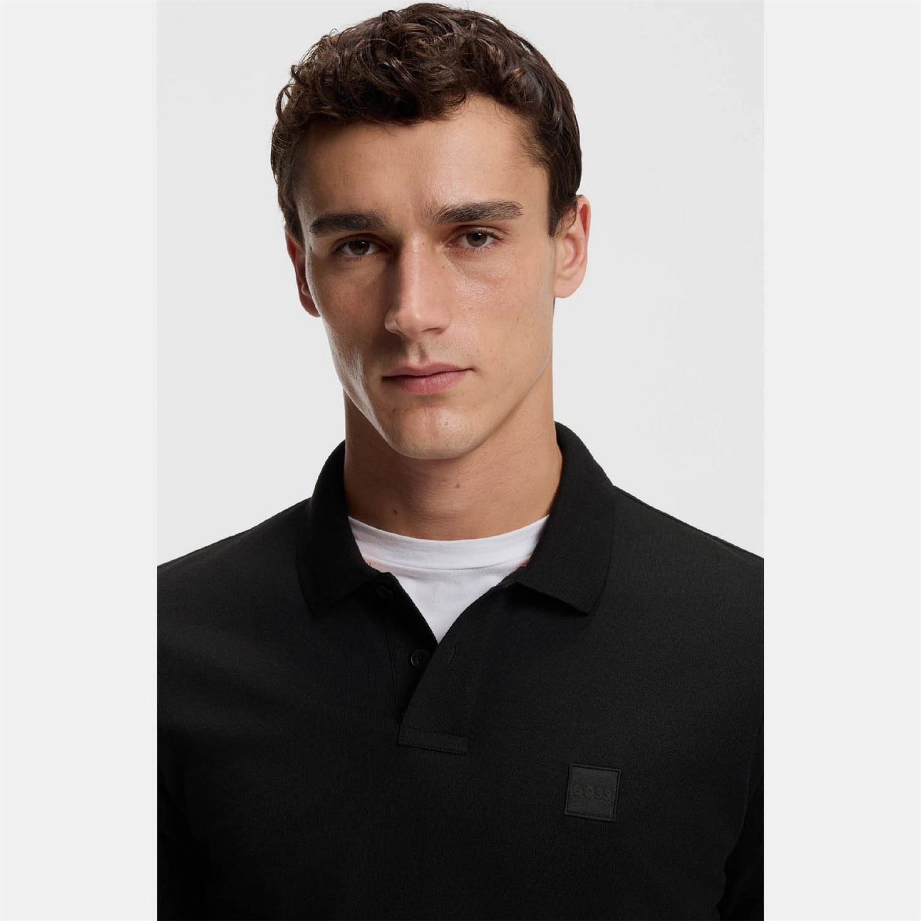 Boss Collared Neck Button Placket Polo Shirt