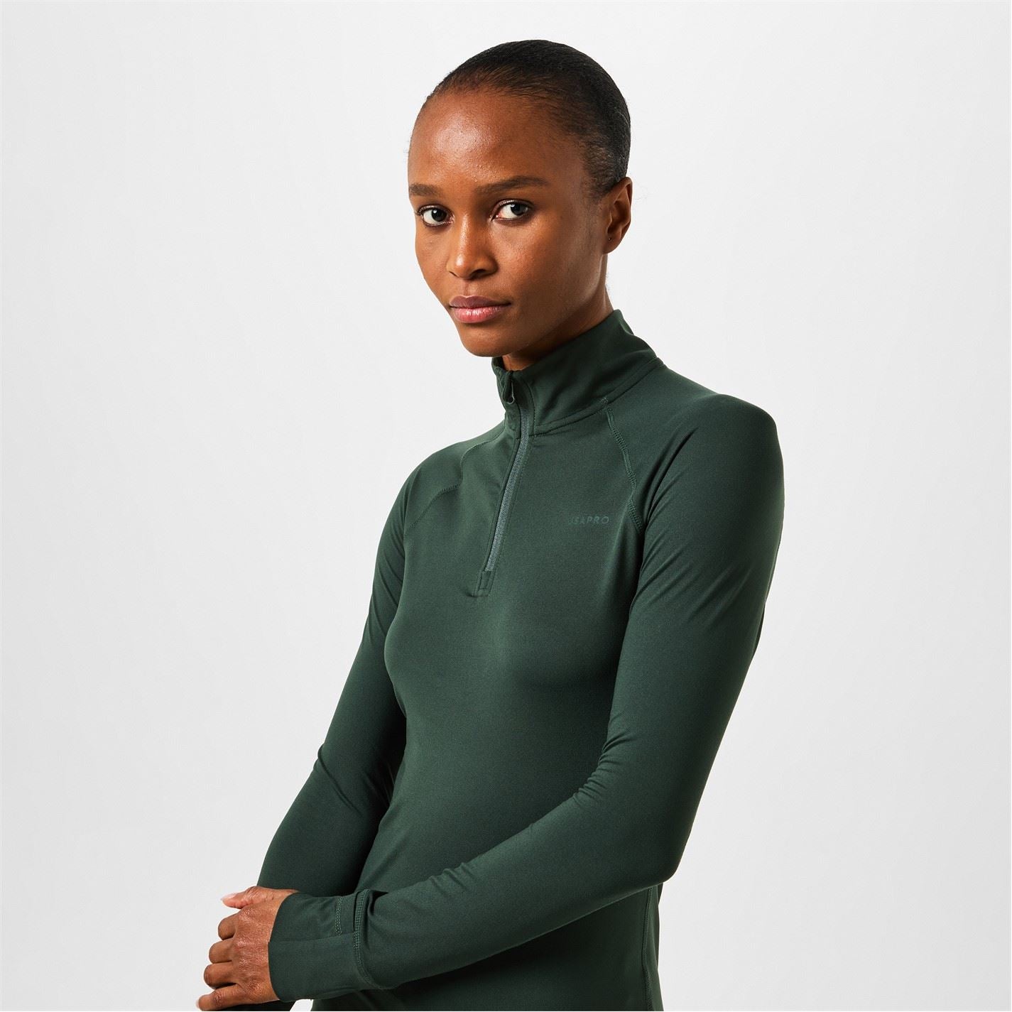 USA Pro Womens Long Sleeve Quarter Zip Top