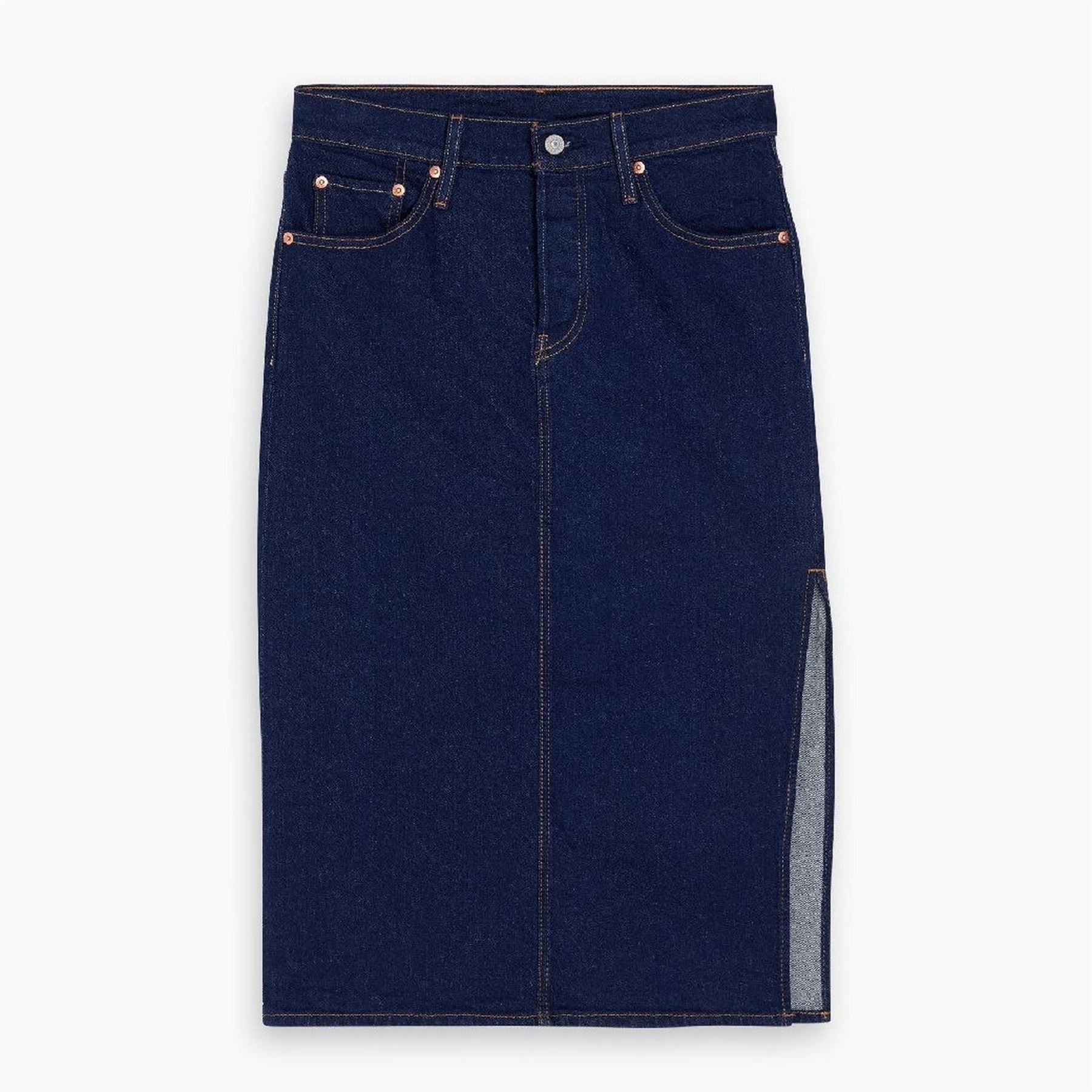 Levis Solid Patterned Side Slit Skirt