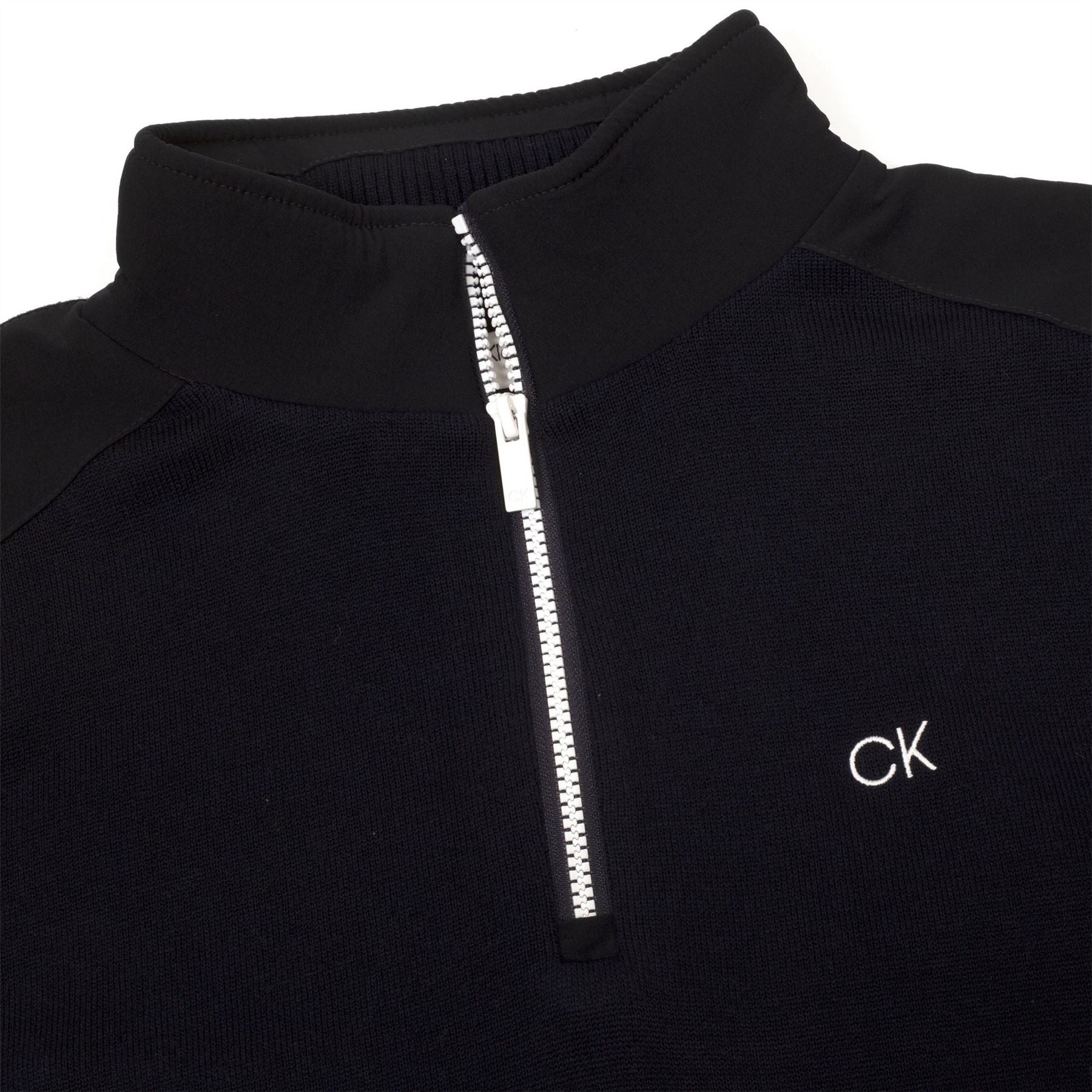 Calvin Klein Golf Embroidered Zip Neck Raglan Sleeve Sweatshirt