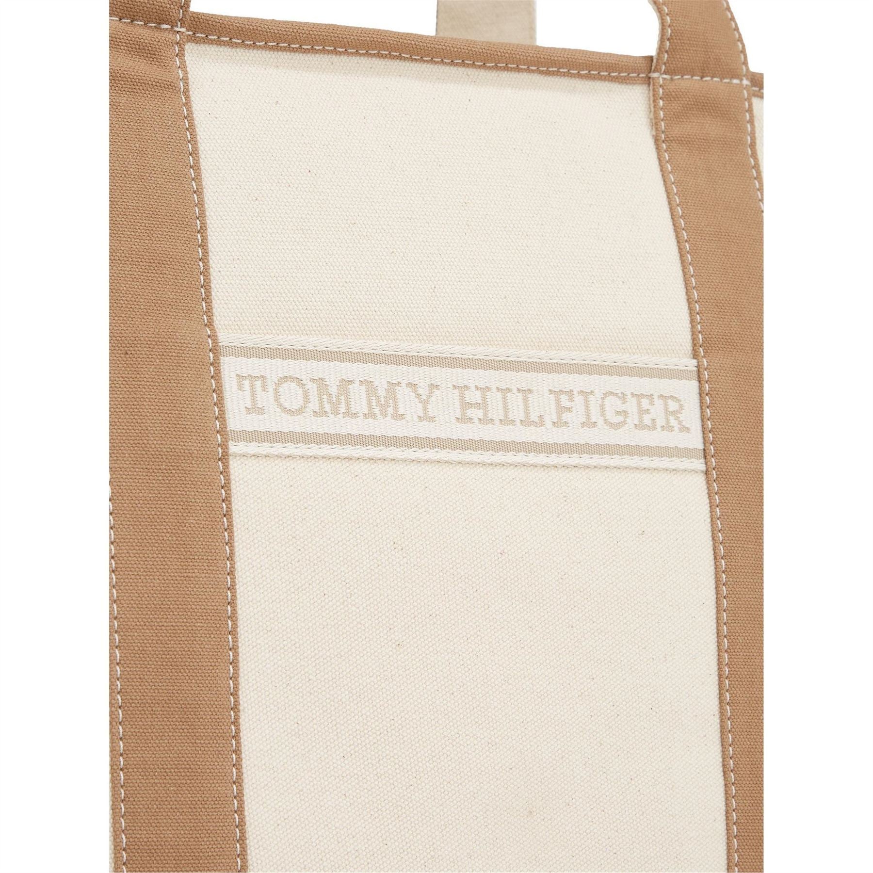 Tommy Hilfiger Summer Canvasas Color Block Tote with Logo