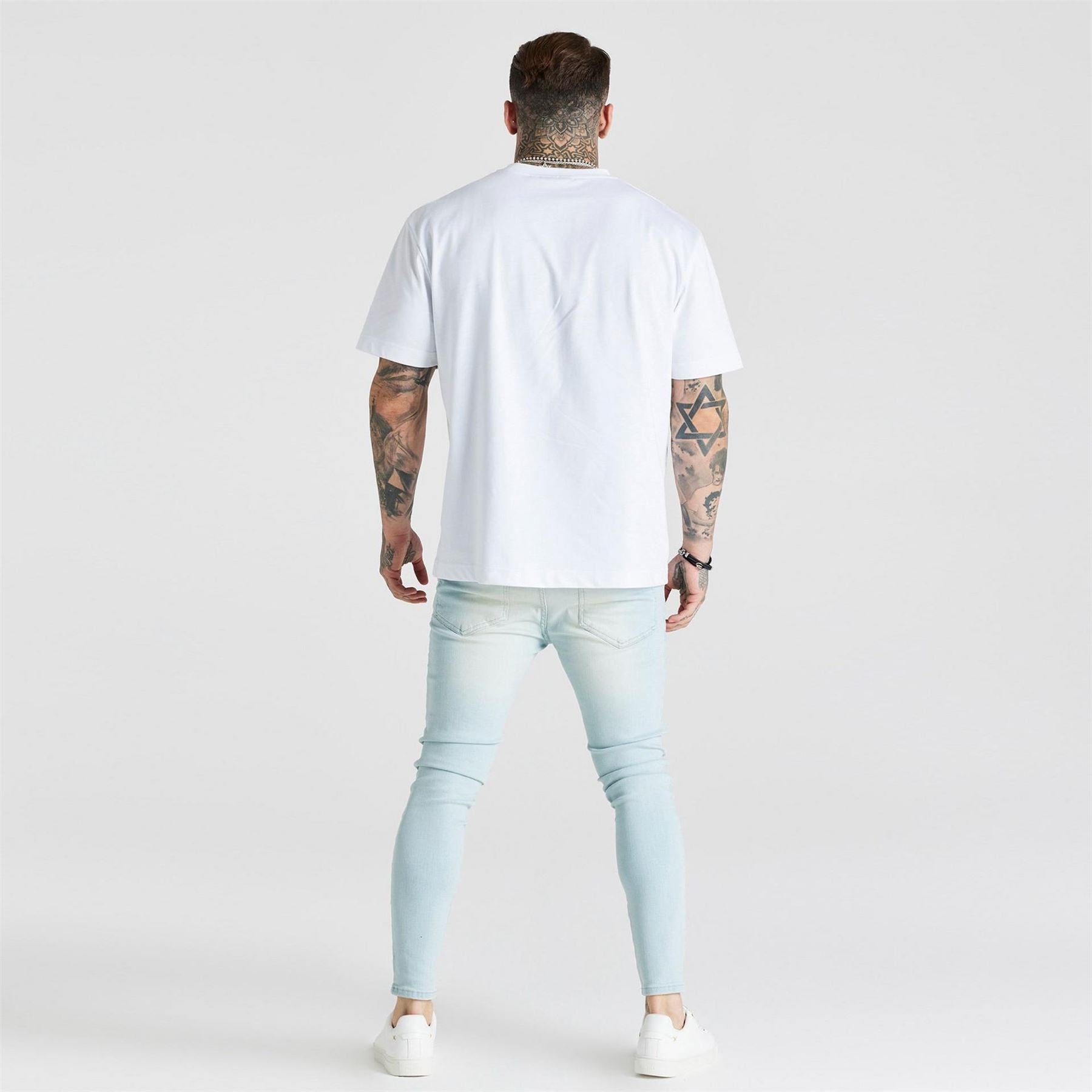SikSilk Mens Distressed Skinny Jeans