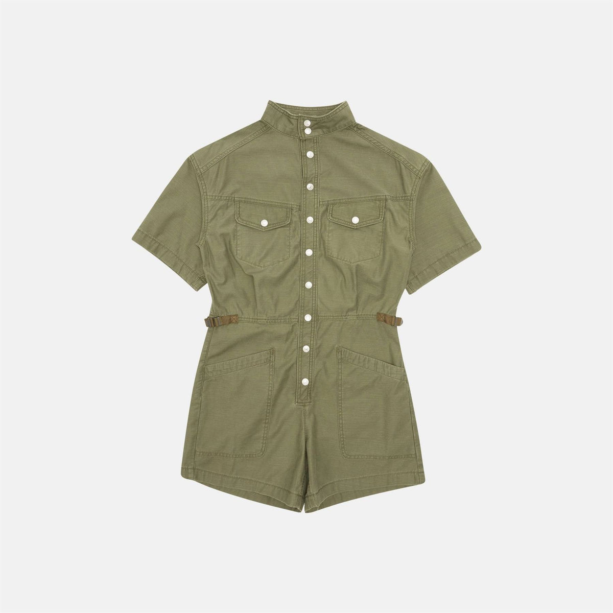 Levis Mock Neck Short Sleeve Double Flap Pocket Denim Playsuit