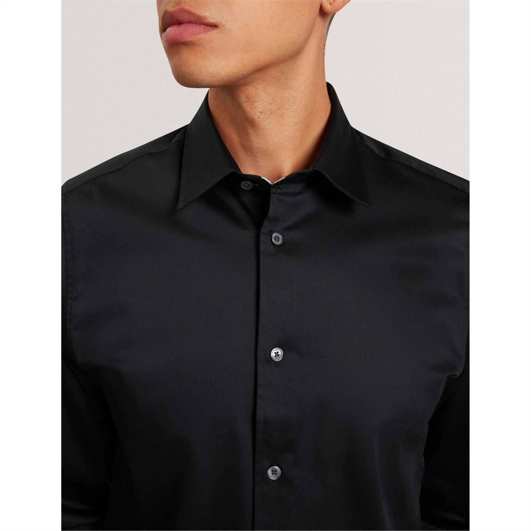 Ted Baker Collared Neck Long Sleeve Point Collar Shirt