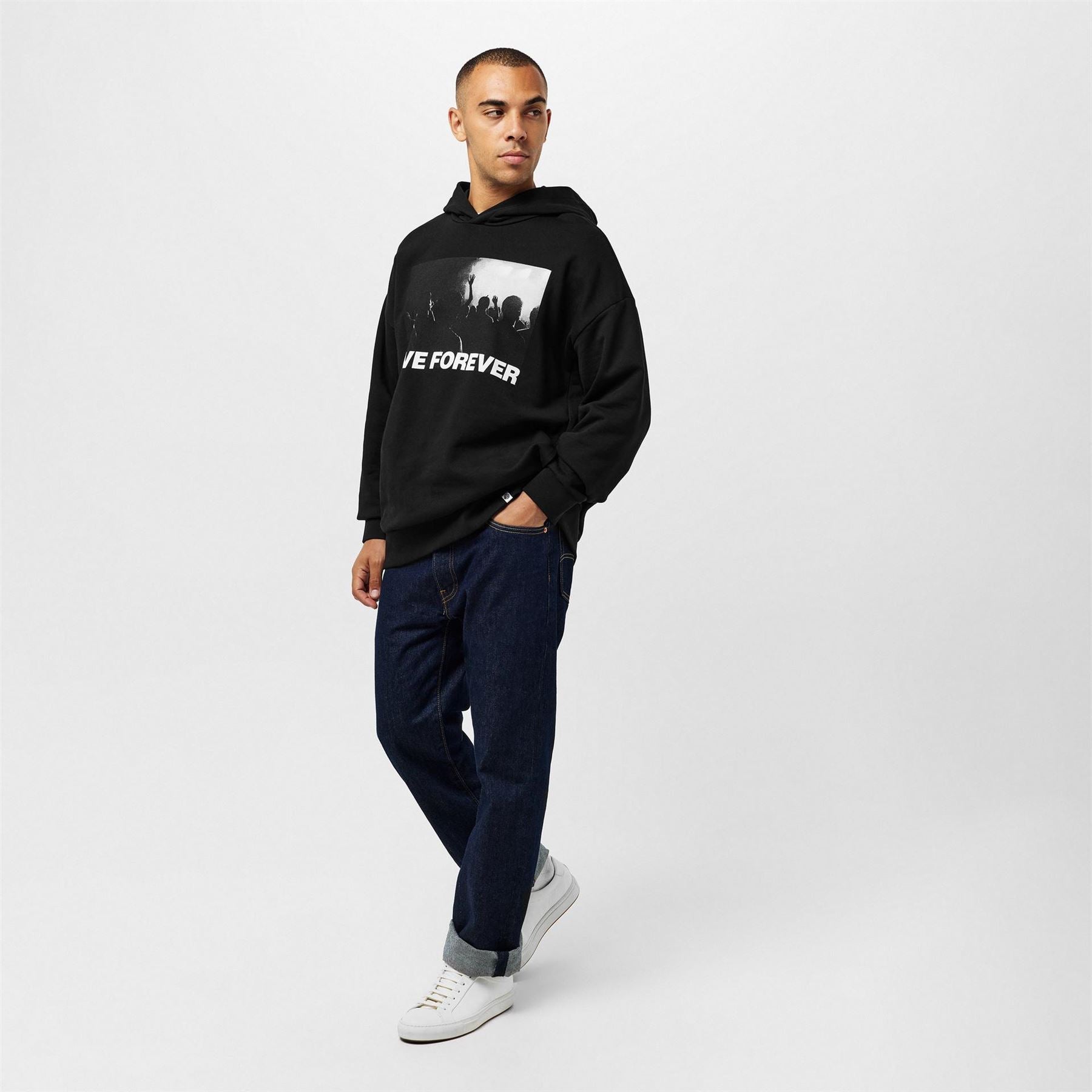 Pretty Green Porsche Live Forever Lettering Graphic Drop Shoulder Sweatshirt