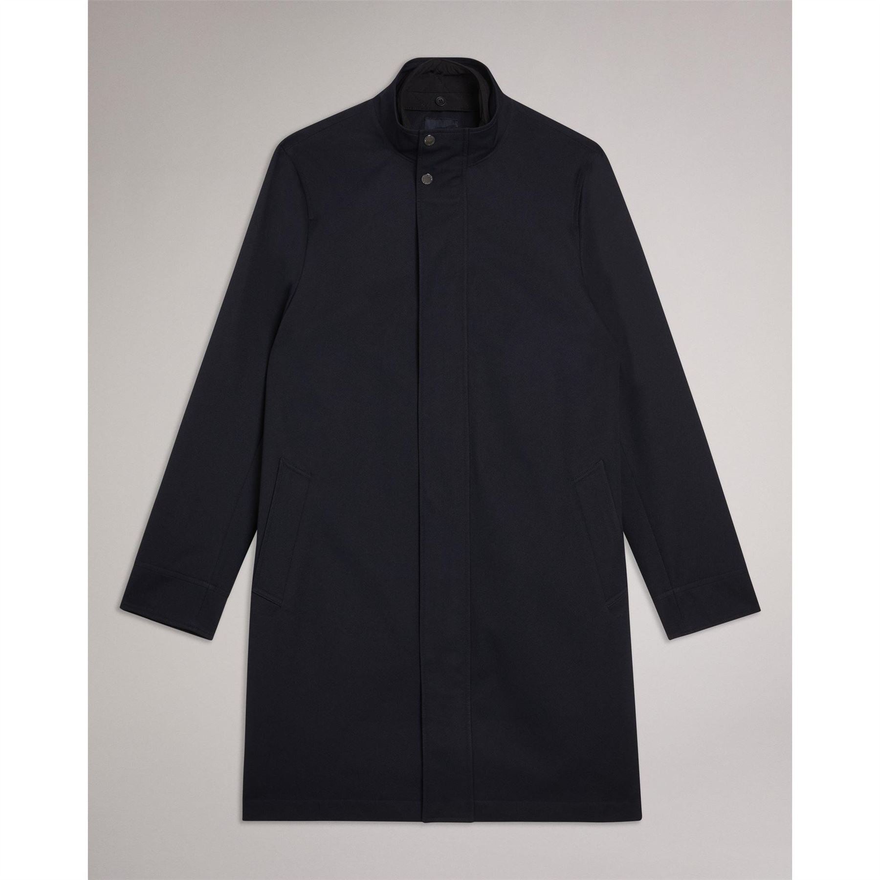 Ted Baker Solid Patterned Nylon Funnel Over Coat with Side Pocket
