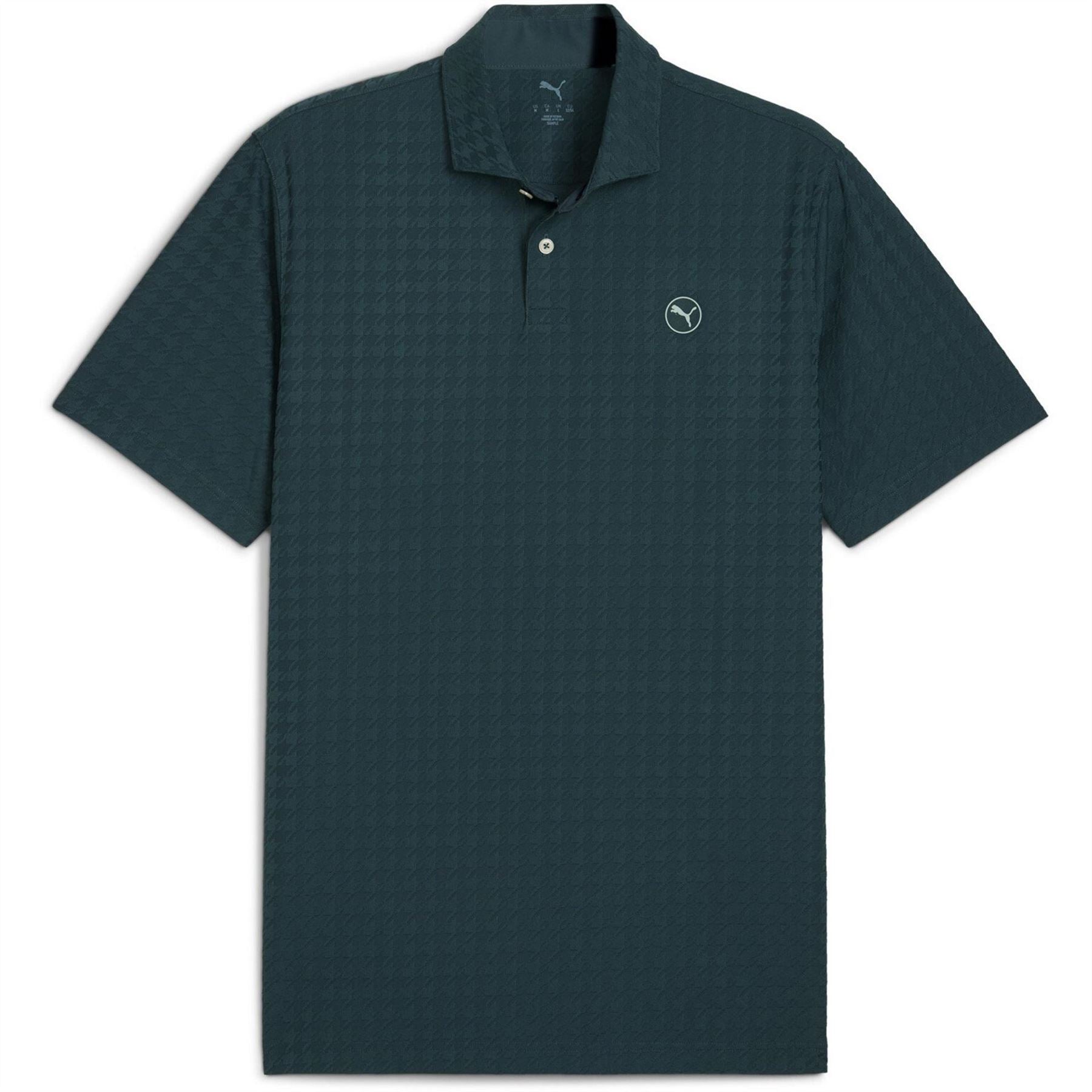 Puma Mattr Houndstooth Short Sleeve Performance Polo Shirt