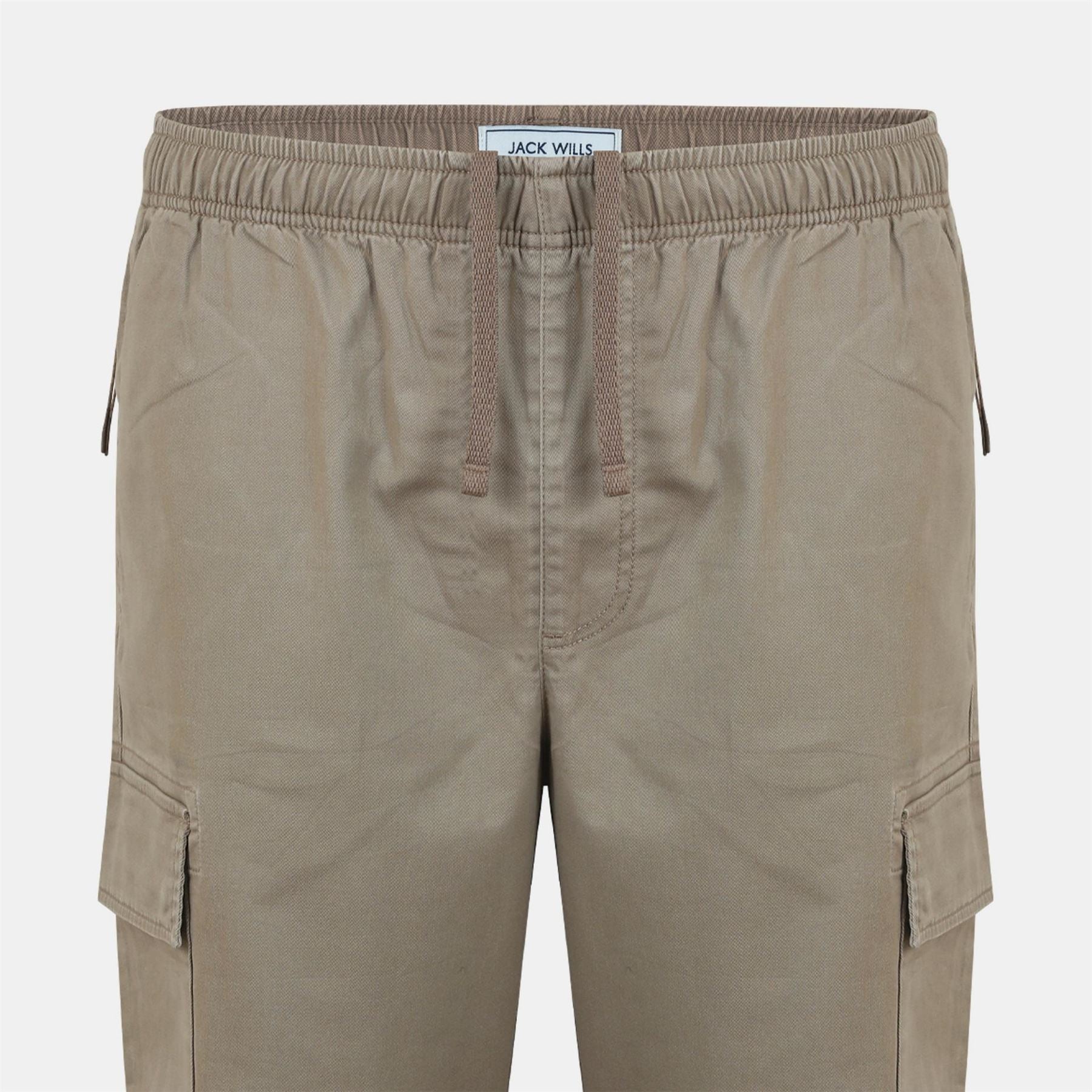 Jack Wills Solid Patterned Elastic Cuff Cargo Combat Pants
