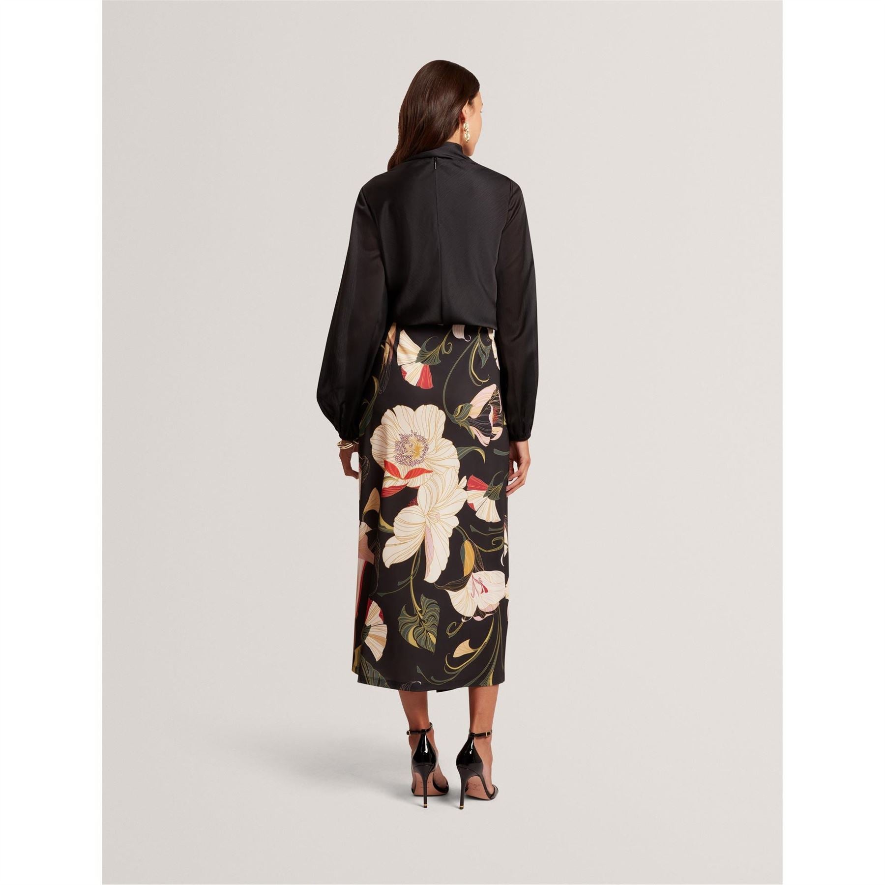Ted Baker Tie Neck Bishop Sleeve Blouse