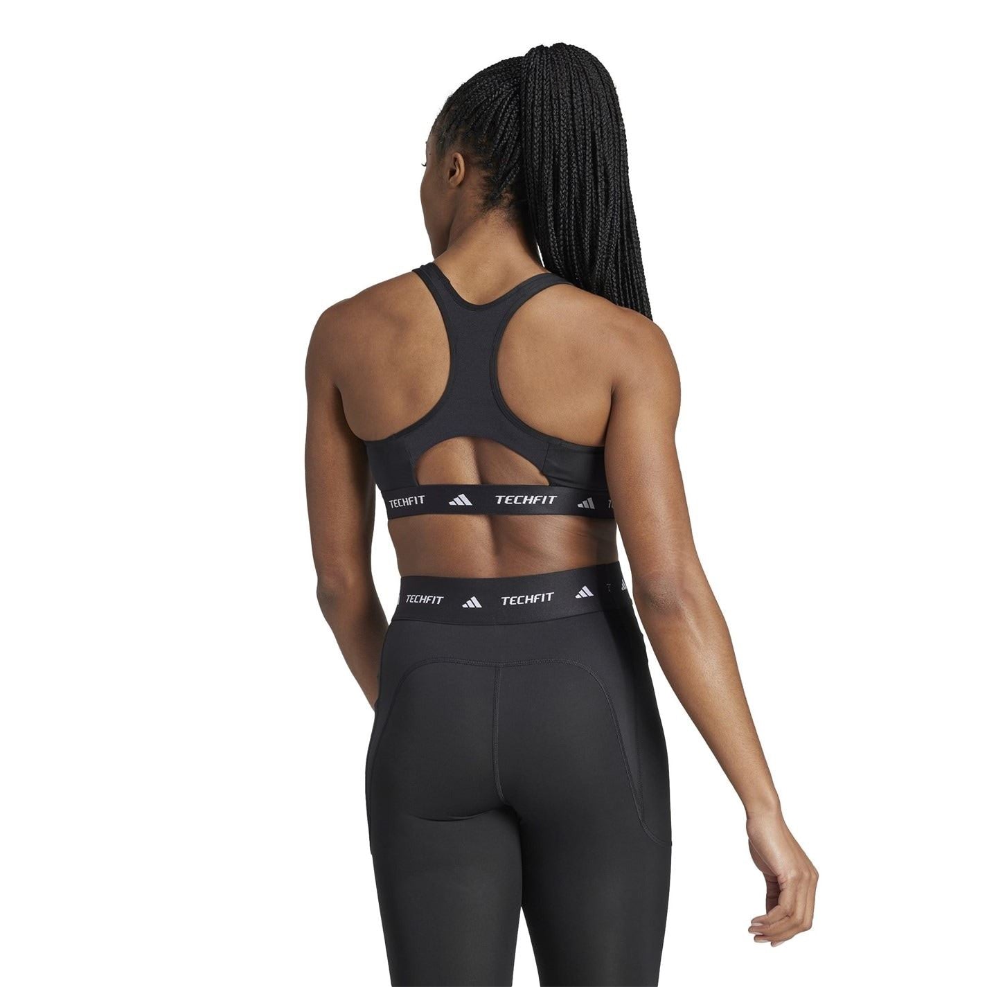 adidas Crew Neck Compression Fit Cropped Bra