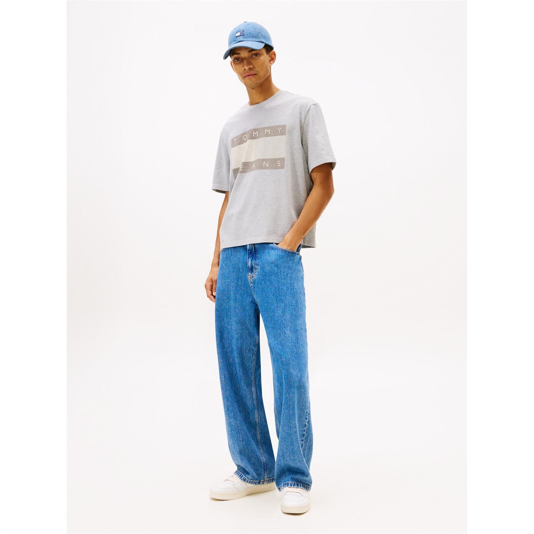 Tommy Jeans Printed Logo Crew Neck Short Sleeve Jersey T-Shirt