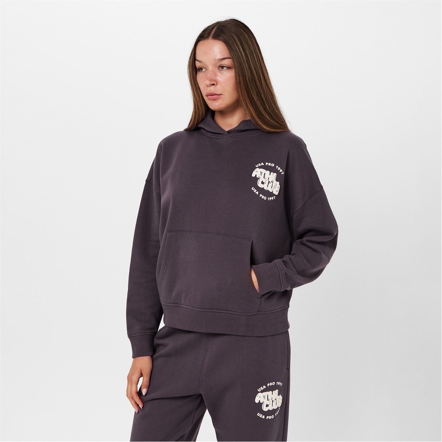 USA Pro Bubble Hooded Neck Long Sleeve Sweatshirt