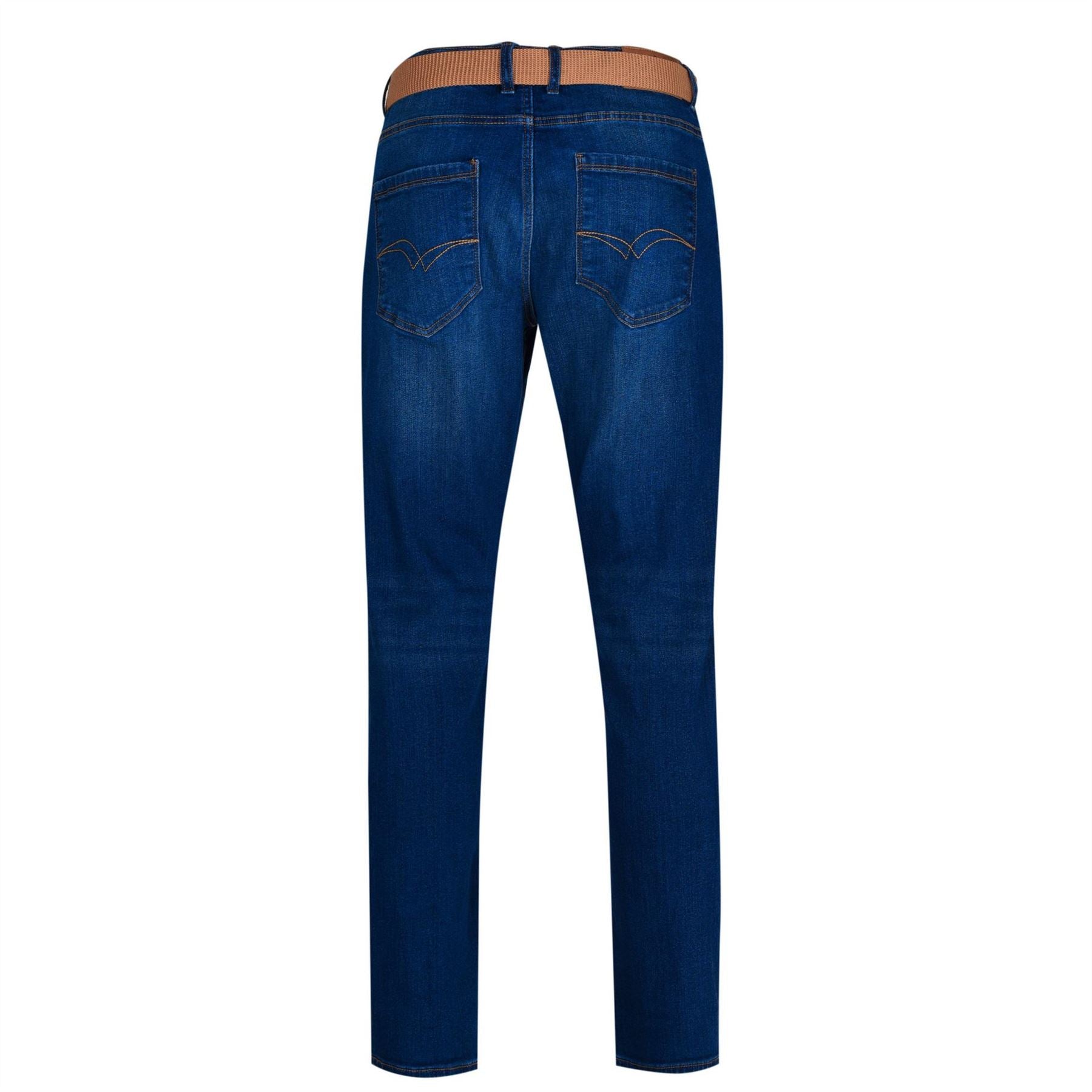 Lee Cooper Mens Belted Jeans