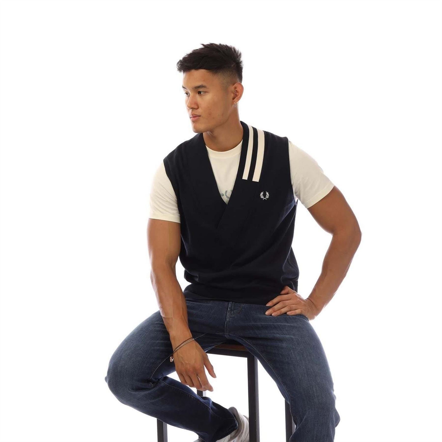 Fred Perry Neck Broken Tipped Tank Top