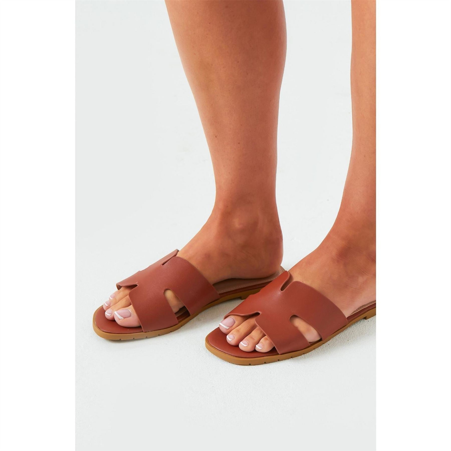 Missy Empire Rubber Ribbed Sole Sliders