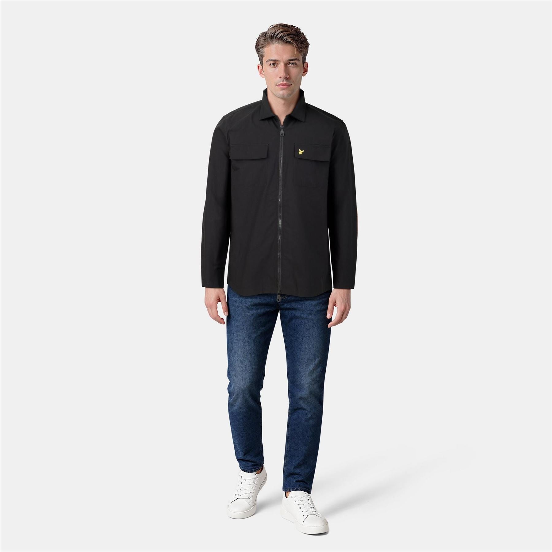 Lyle and Scott Cotton Long Sleeve Zip Overshirt