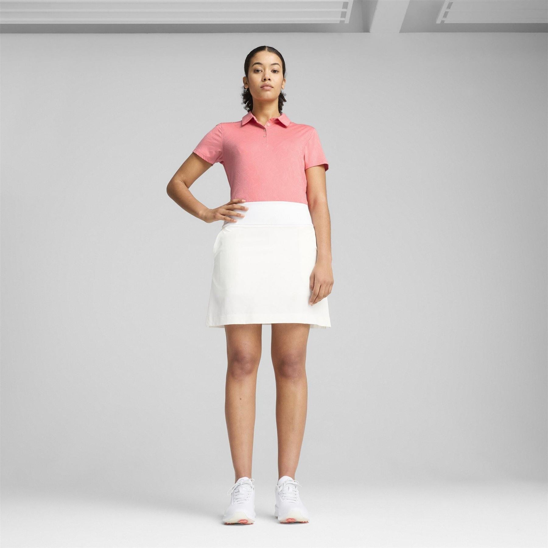 Puma Womens W Mattr Lianas Jacquard Ss Polo Shirt