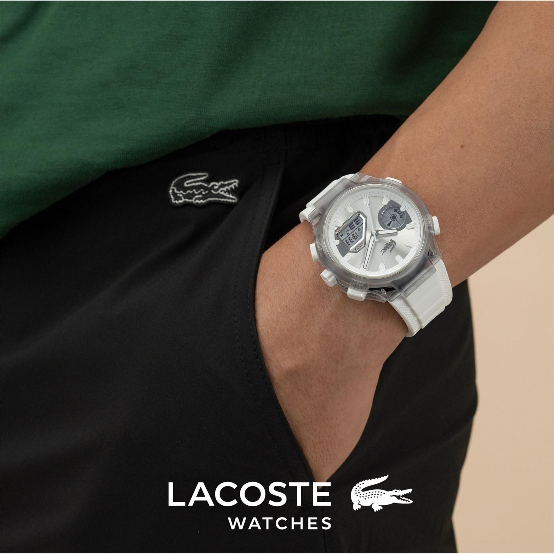 Lacoste Watches Mens Lc33 Silicone Strap Watch