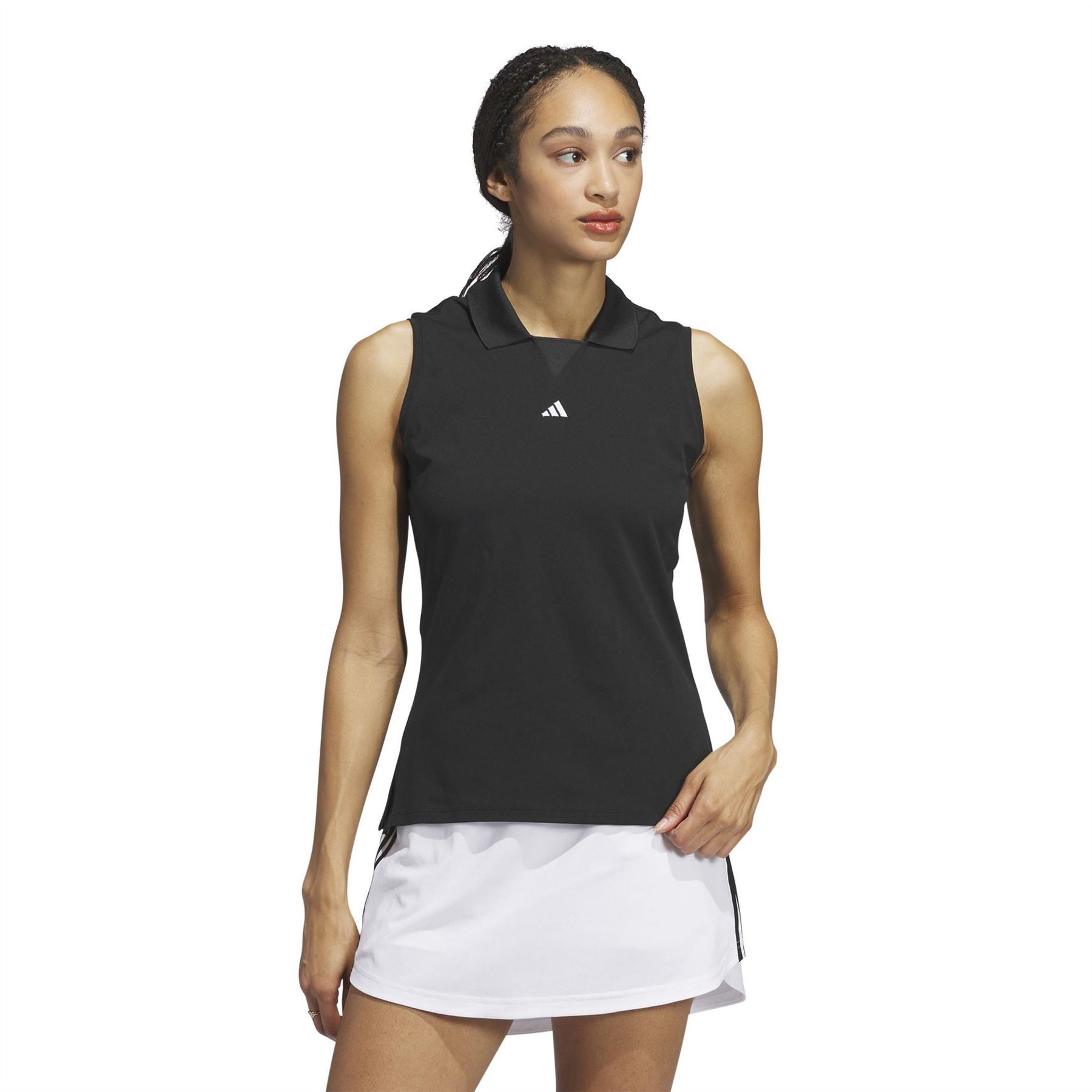 adidas Collared Neck Sleeveless Jersey Polo Shirt