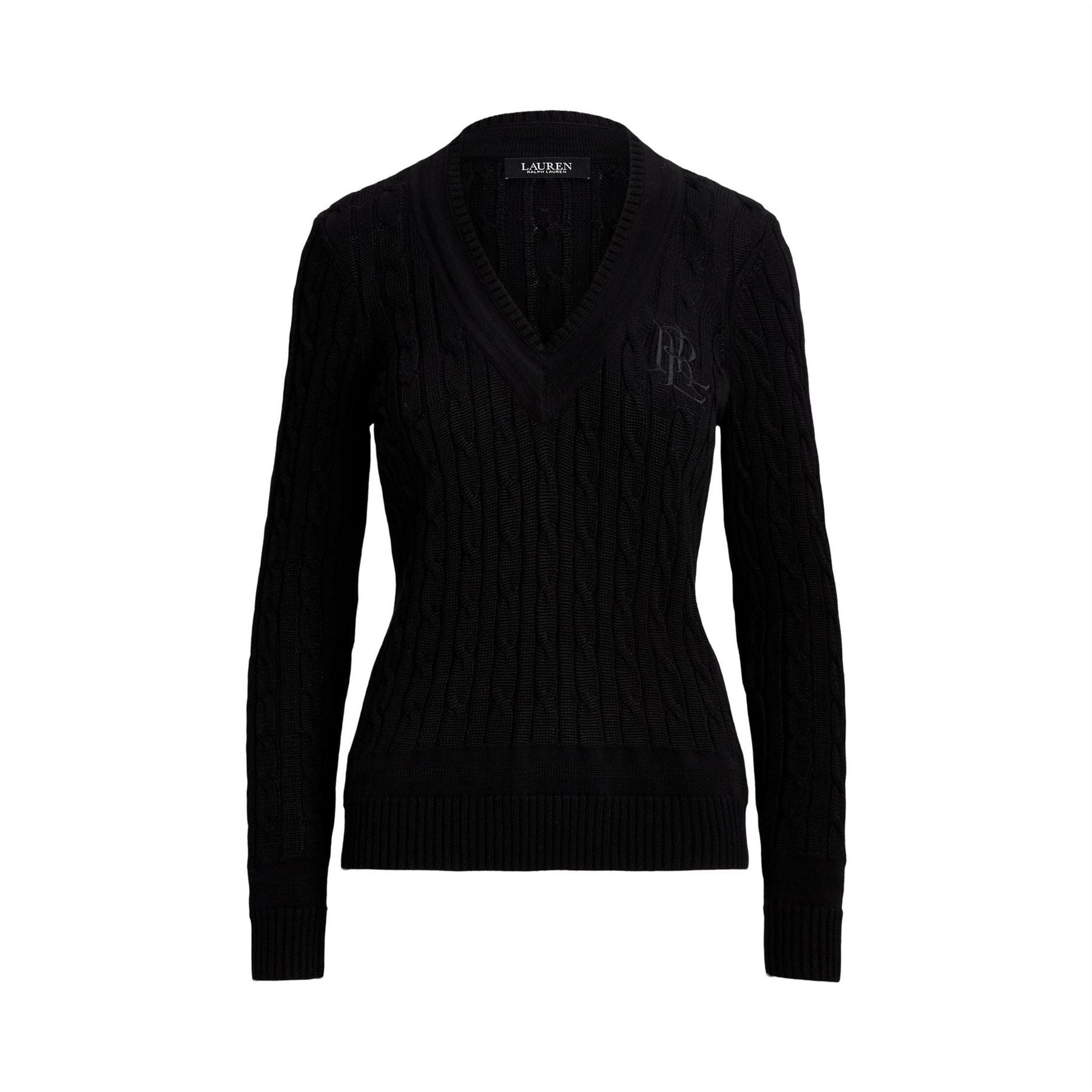 Lauren by Ralph Lauren V-Neck Long Sleeve Regular Fit Sweater