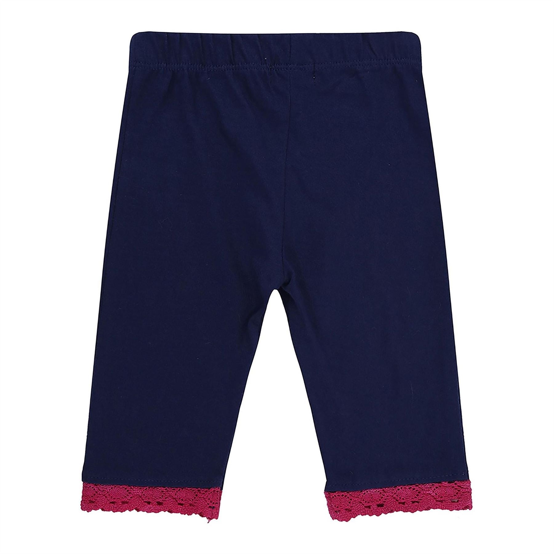 Lilly and Sid Party Lace Detail Solid Patterned Leggings