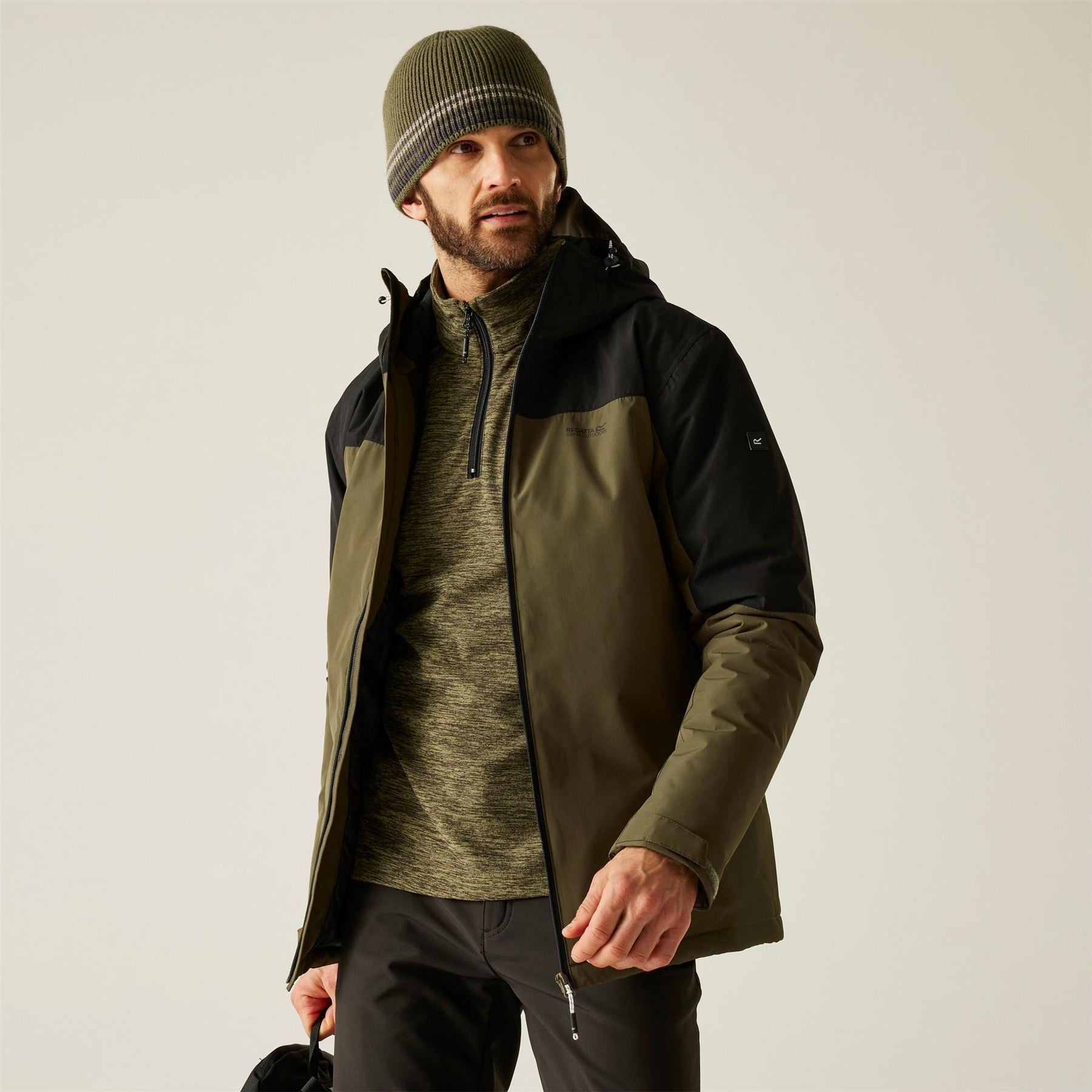 Regatta Thornridge Solid Patterned Hooded Rain Jacket