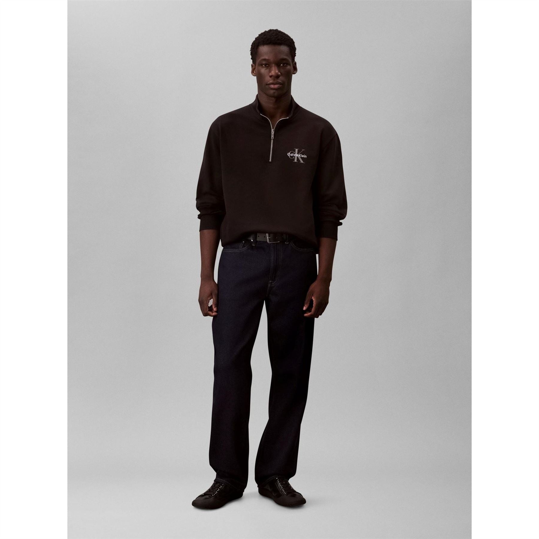 Calvin Klein Jeans Monogram Zip Neck Long Sleeve Sweatshirt