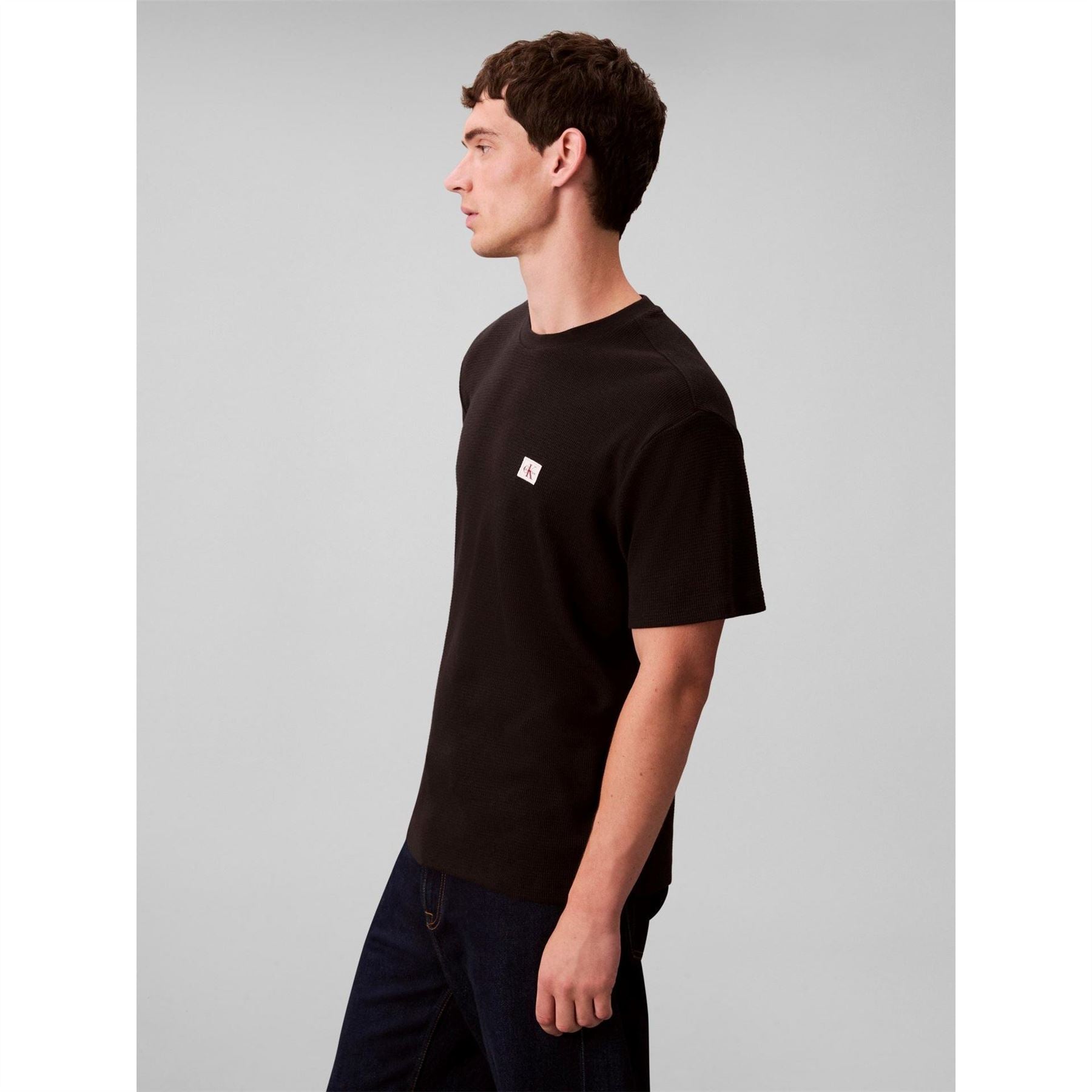 Calvin Klein Jeans Crew Neck Short Sleeve Waffle T-Shirt