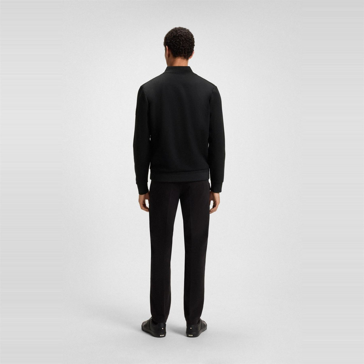 Boss Crew Neck Bomber Collar Long Sleeve Regular Fit Sweatshirt
