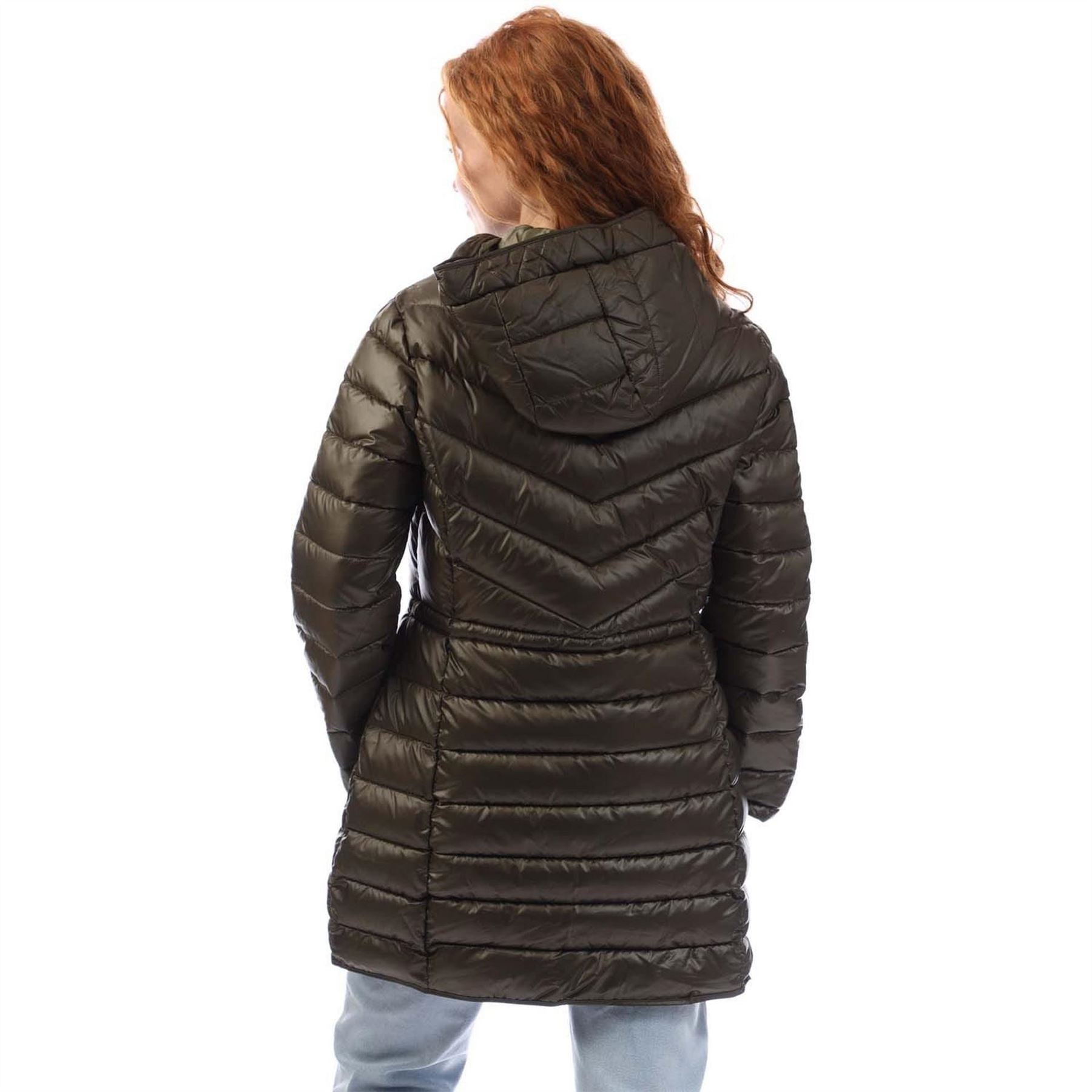 DKNY Front Puffer Jacket With Cinched Waist