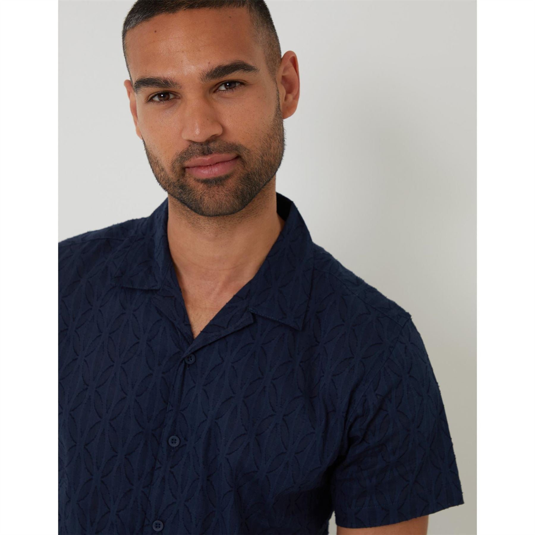 Threadbare Regular Fit Short Sleeve Point Collar Shirt