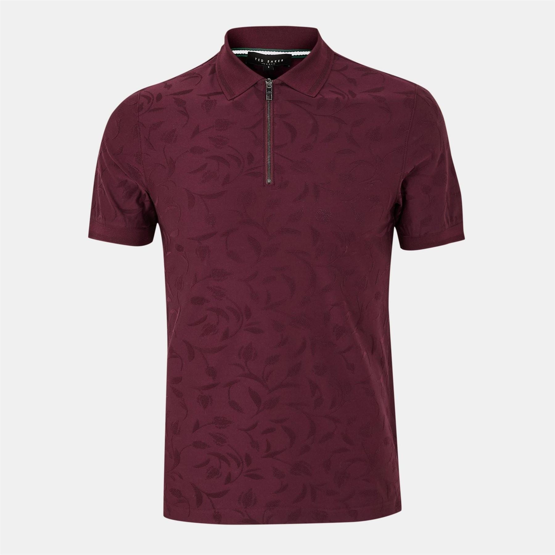 Ted Baker Regular Fit Half Zipper  Short Sleeve Shirt