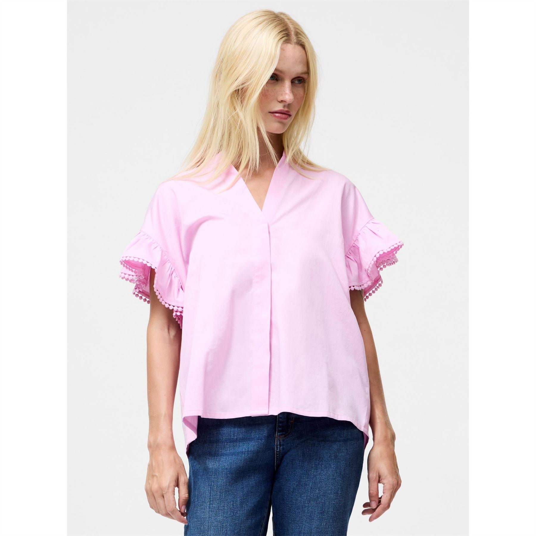 French Connection Ruffle Short Sleeve Blouse