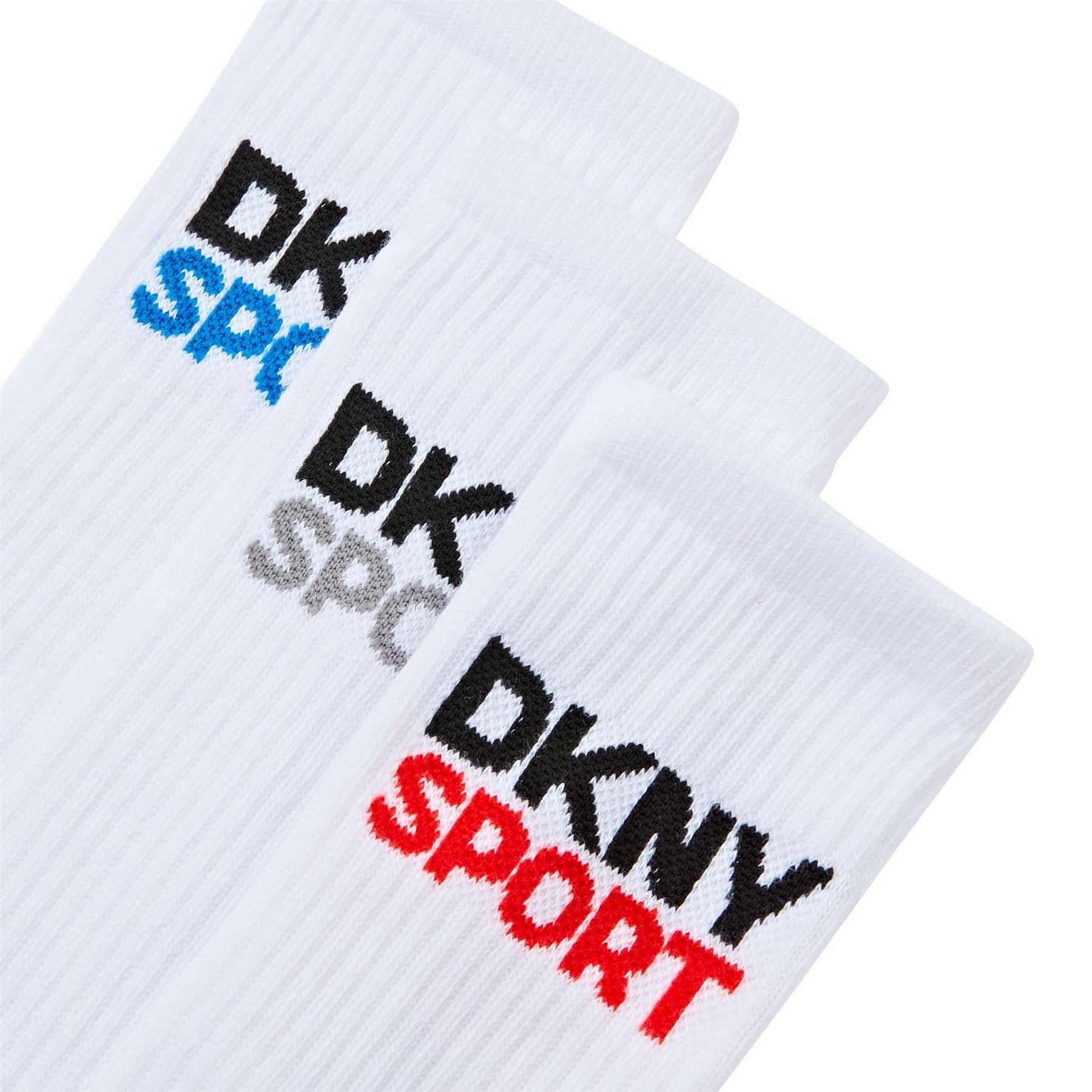DKNY Mens 3 Pack Sport Socks Dogwood