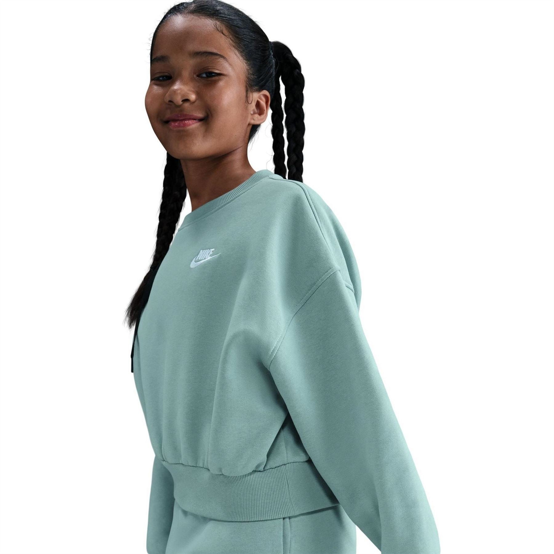 Nike Club Fleece Big Kids (girls) Boxy Crewneck Sweatshirt