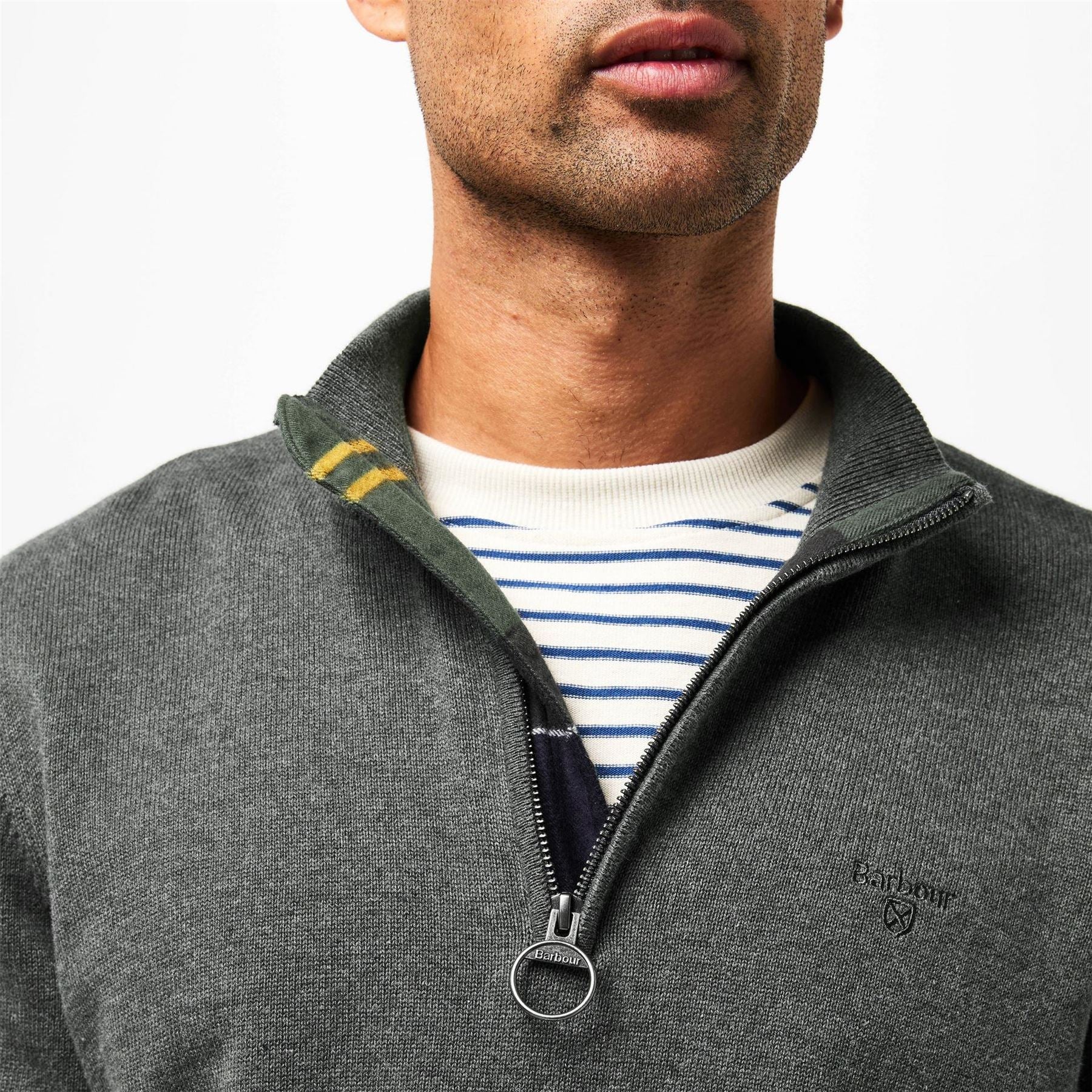 Barbour Half Zip Cotton Knitted Jumper
