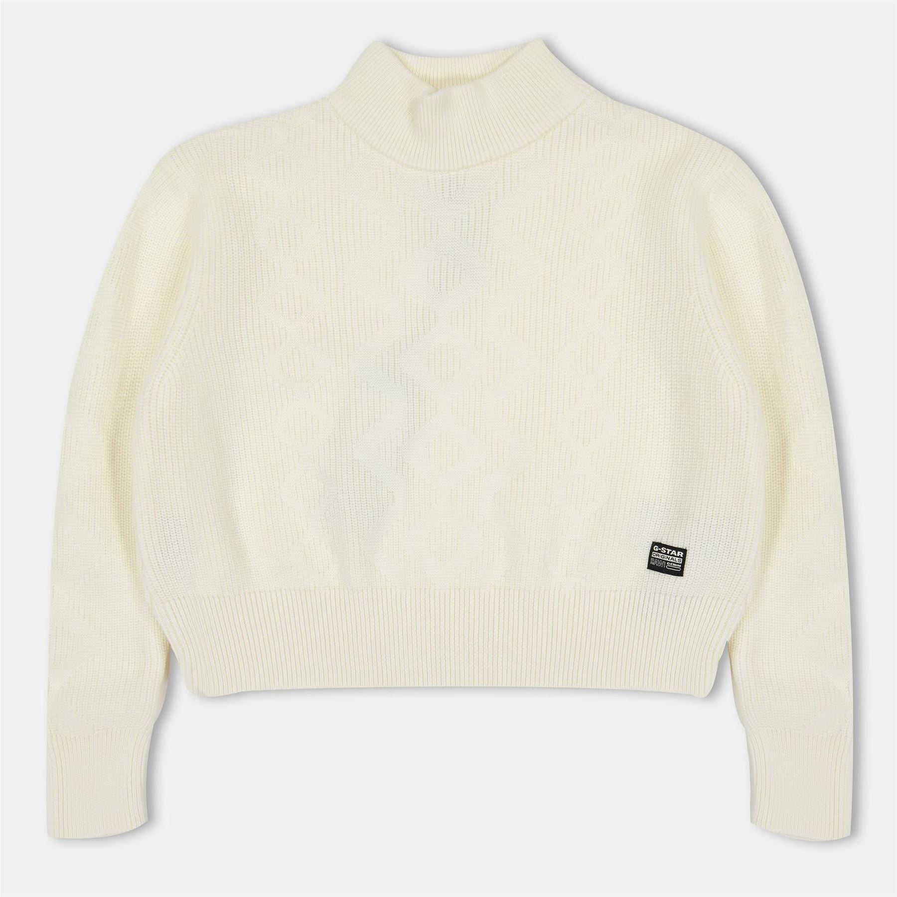 G Star Turtle Neck Long Sleeve Cable Knit Sweater
