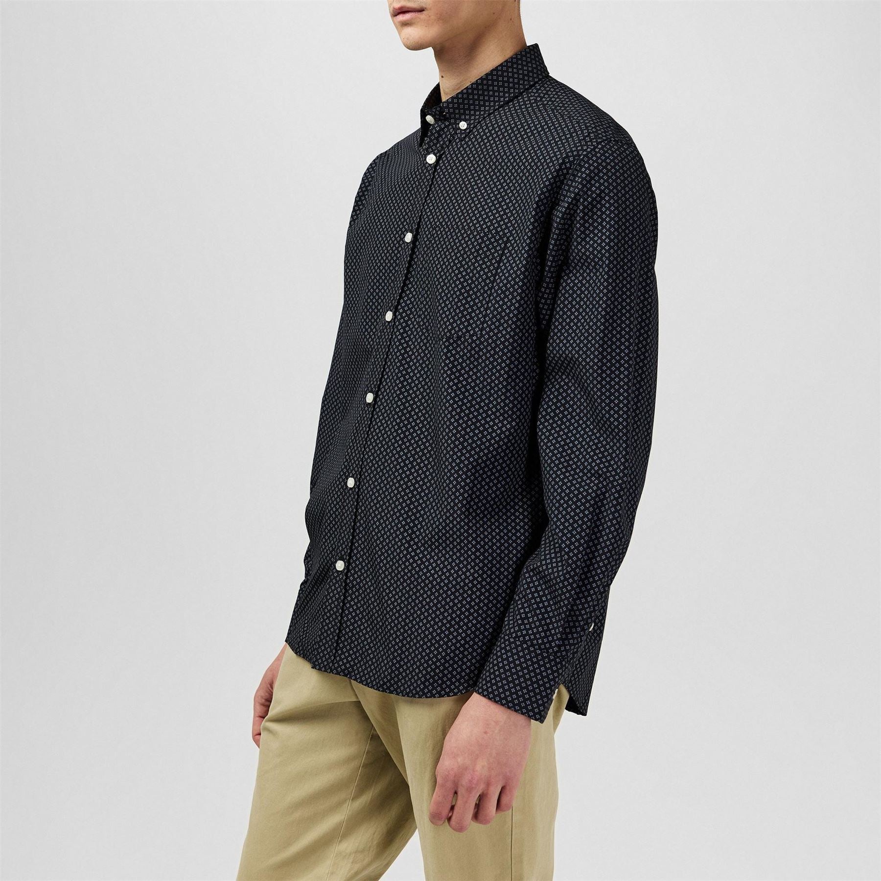 Fabric Mens Classic Poplin Long Sleeve Shirt