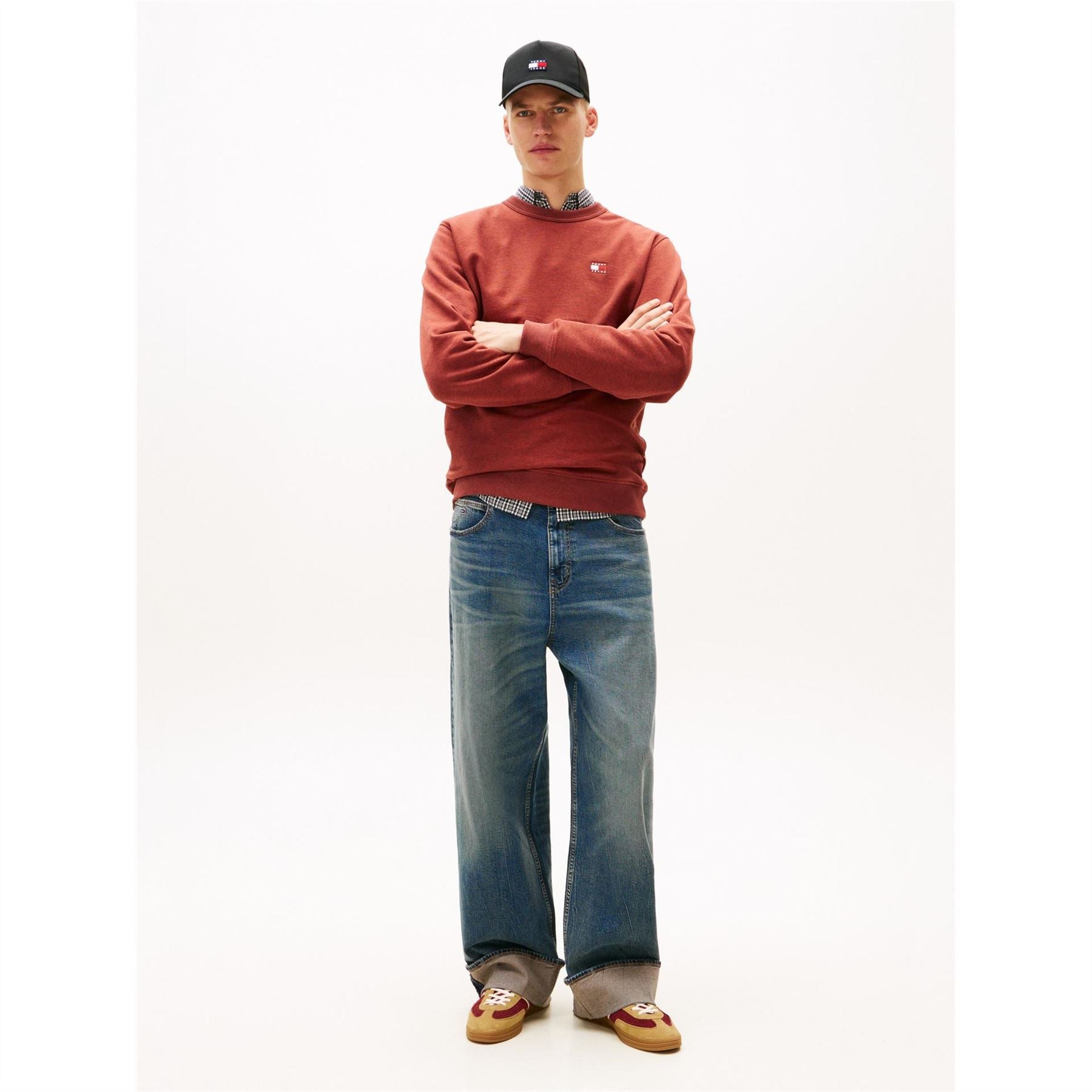 Tommy Jeans TJM Rubber Badge Regular Fit Crew Neck Long Sleeve Sweatshirt