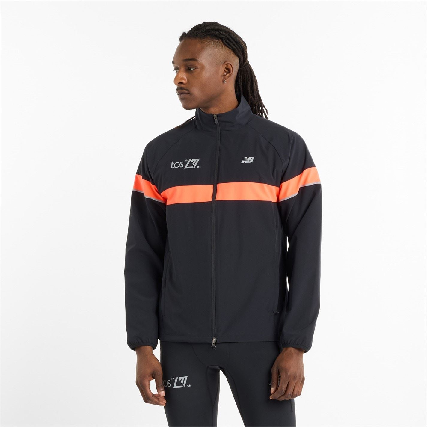 New Balance Balance Reflective Ribbon High Neck Elasticated Cuff Running Jacket