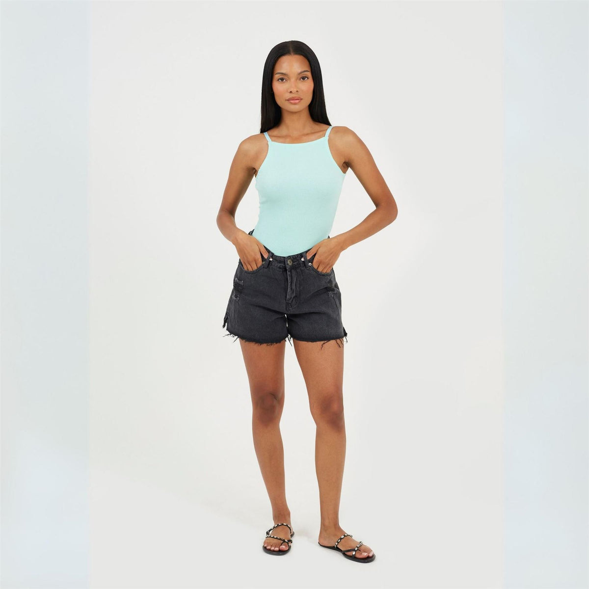 Brave Soul Womens Spaghetti Strap Vest Style Bodysuit