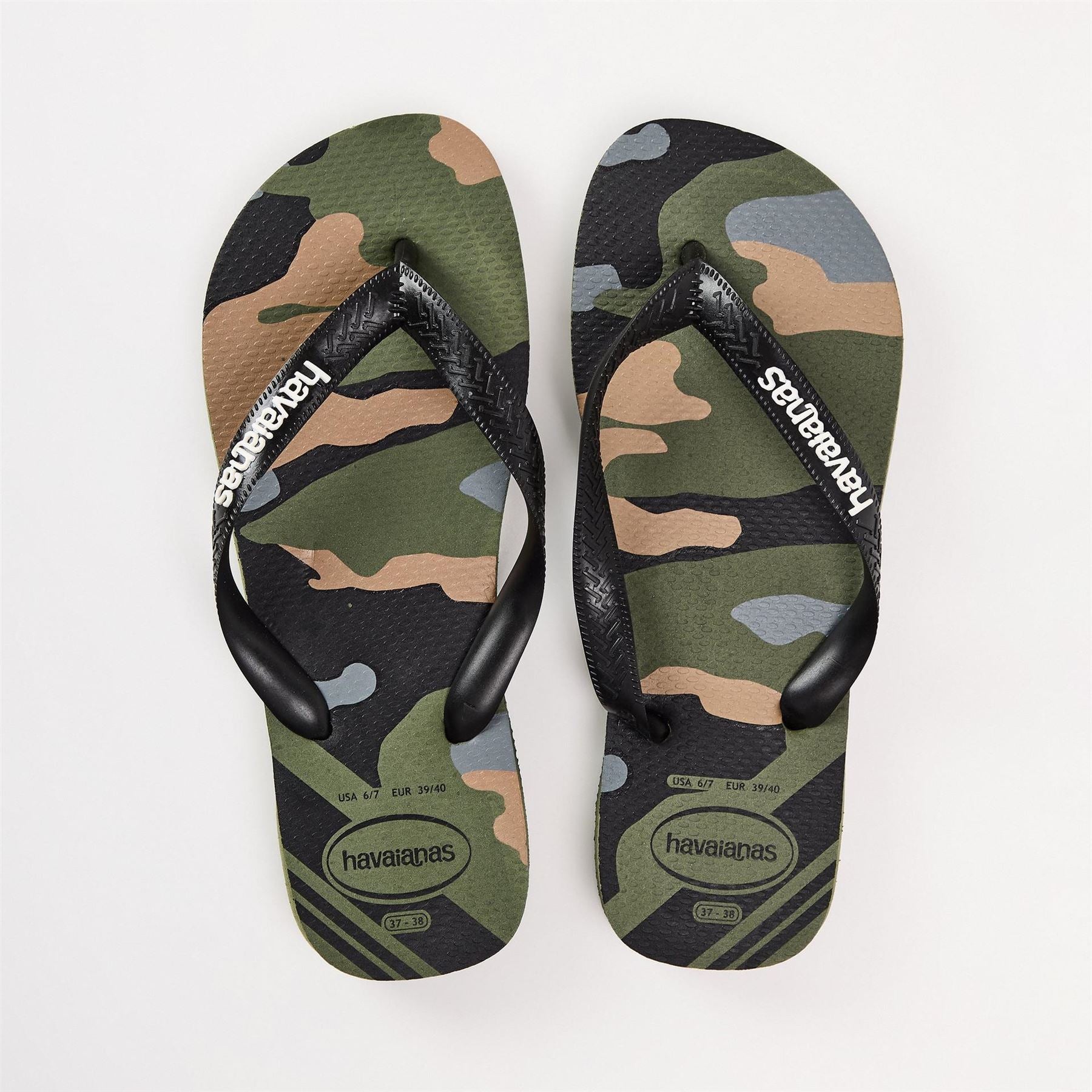 Havaianas Womens Hav. Top Camu Black Moss 37 38 Flip Flops