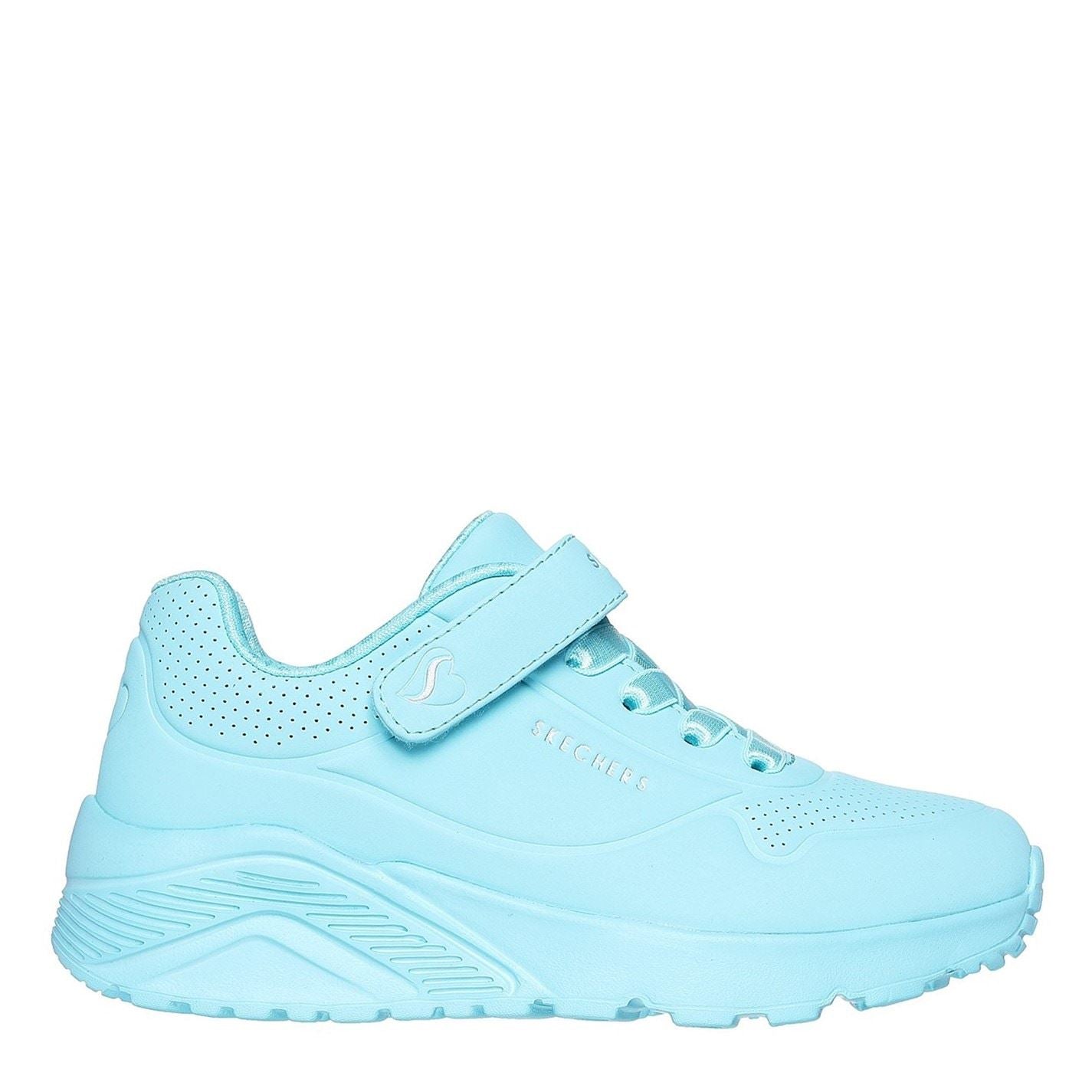Skechers Duraleather W Metallic Heel Lace Up Low Top Trainers Girls