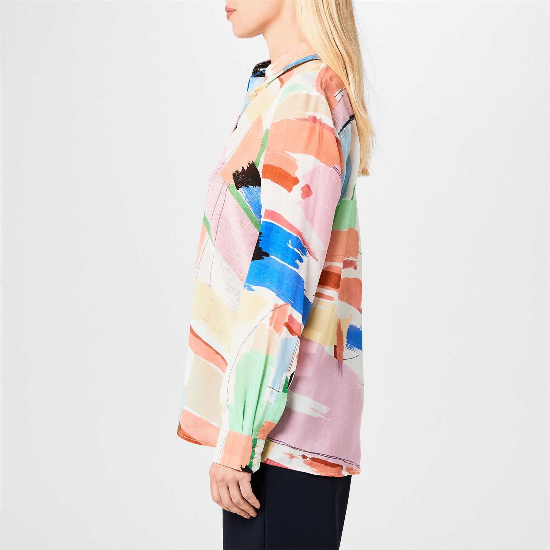 Marella Goccia Abstract Print Long Sleeve Patterned Shirt