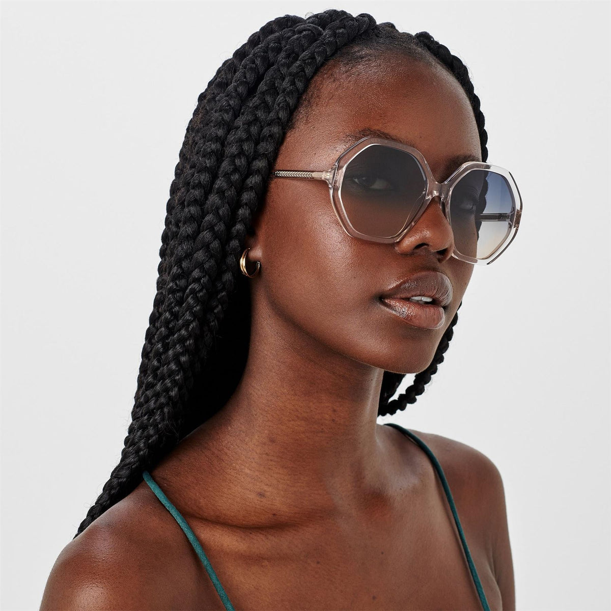 Chloe Womens Ch0008s Hexagonal Sunglasses