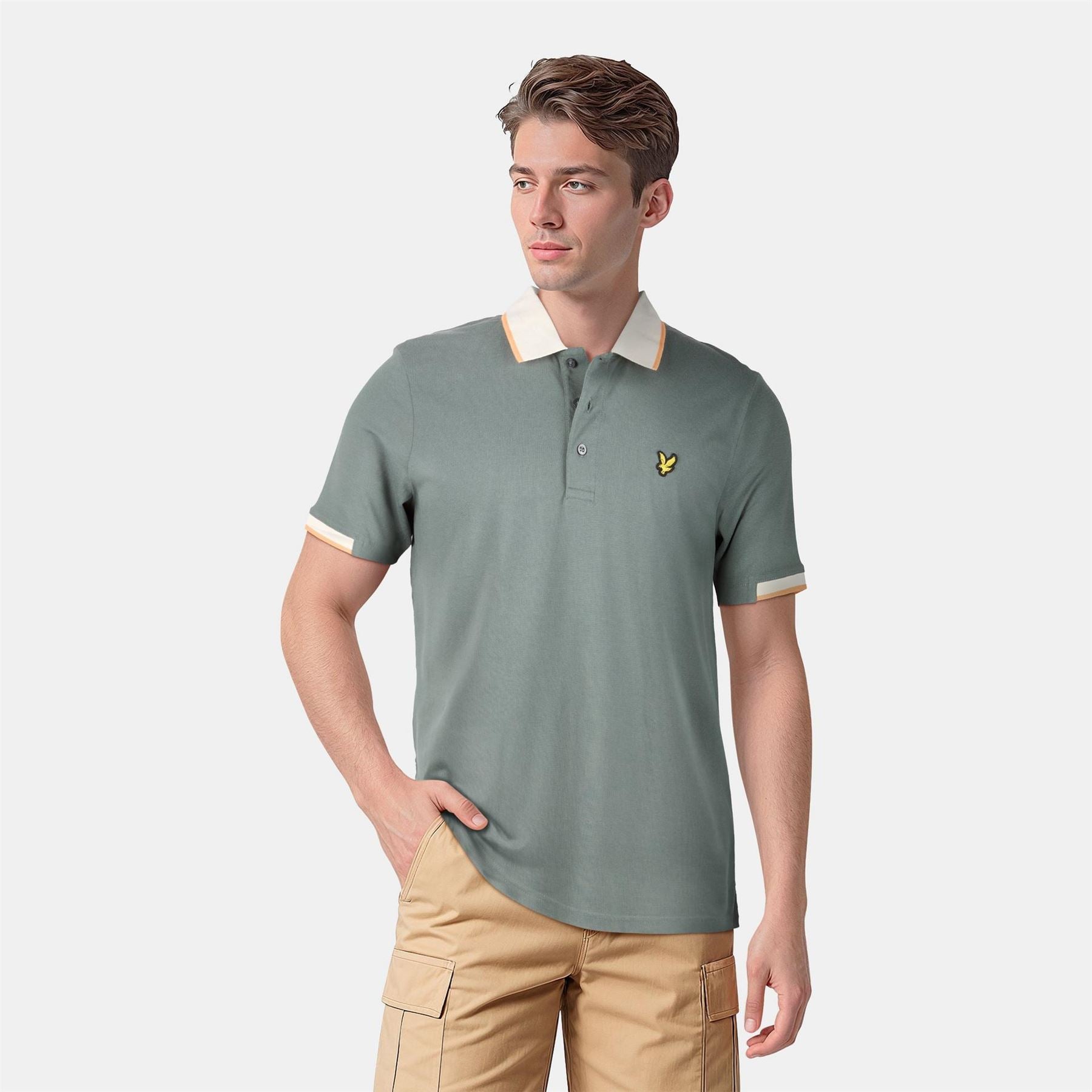 Lyle and Scott Retro Half Tipped Short Sleeve Polo Shirt