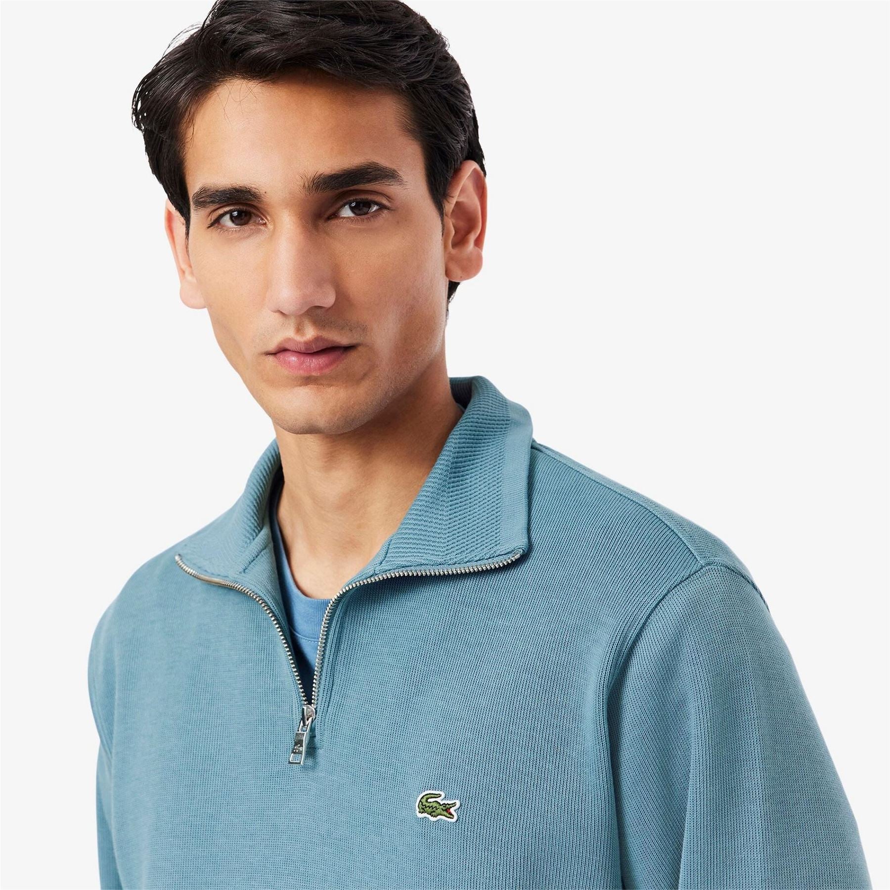 Lacoste Quarter Zip Fleece Top